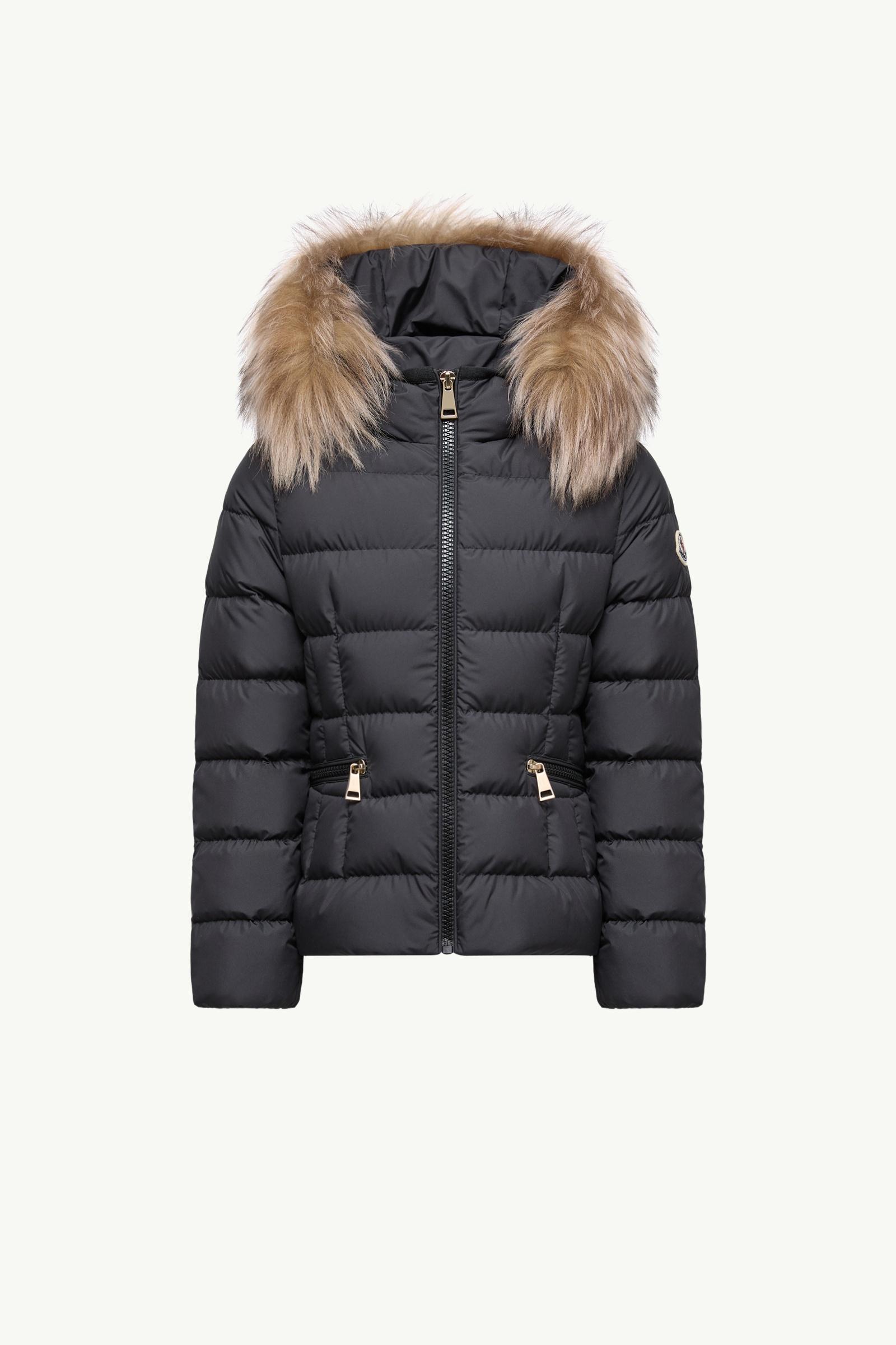 Boedette Hooded Shearling-Trimmed Down Jacket Girl Black Moncler, 1 of 0