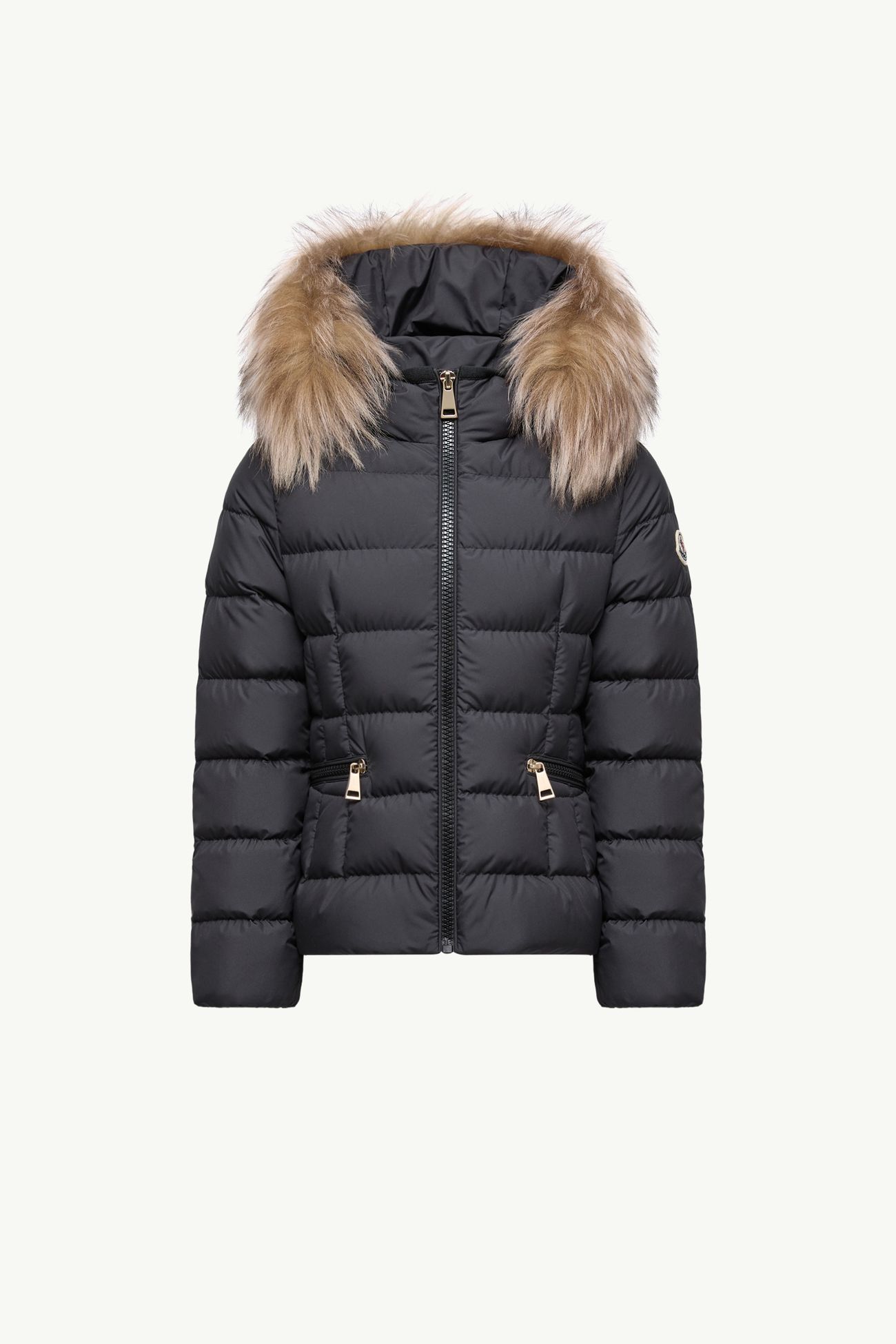Doudoune à capuche bordée de shearling Boedette Fille Noir Moncler 0