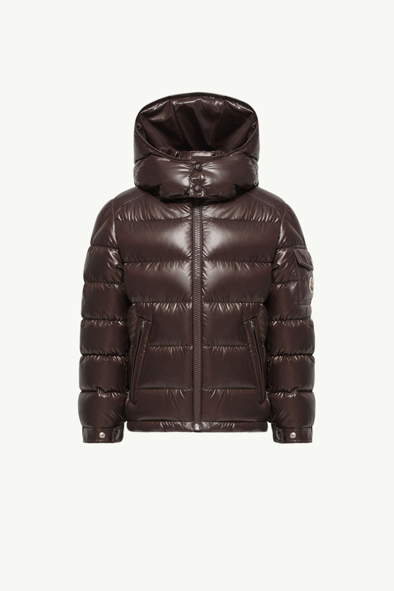 New Moncler Maya Daunenjacke mit Kapuze Jungen Braun Moncler 0