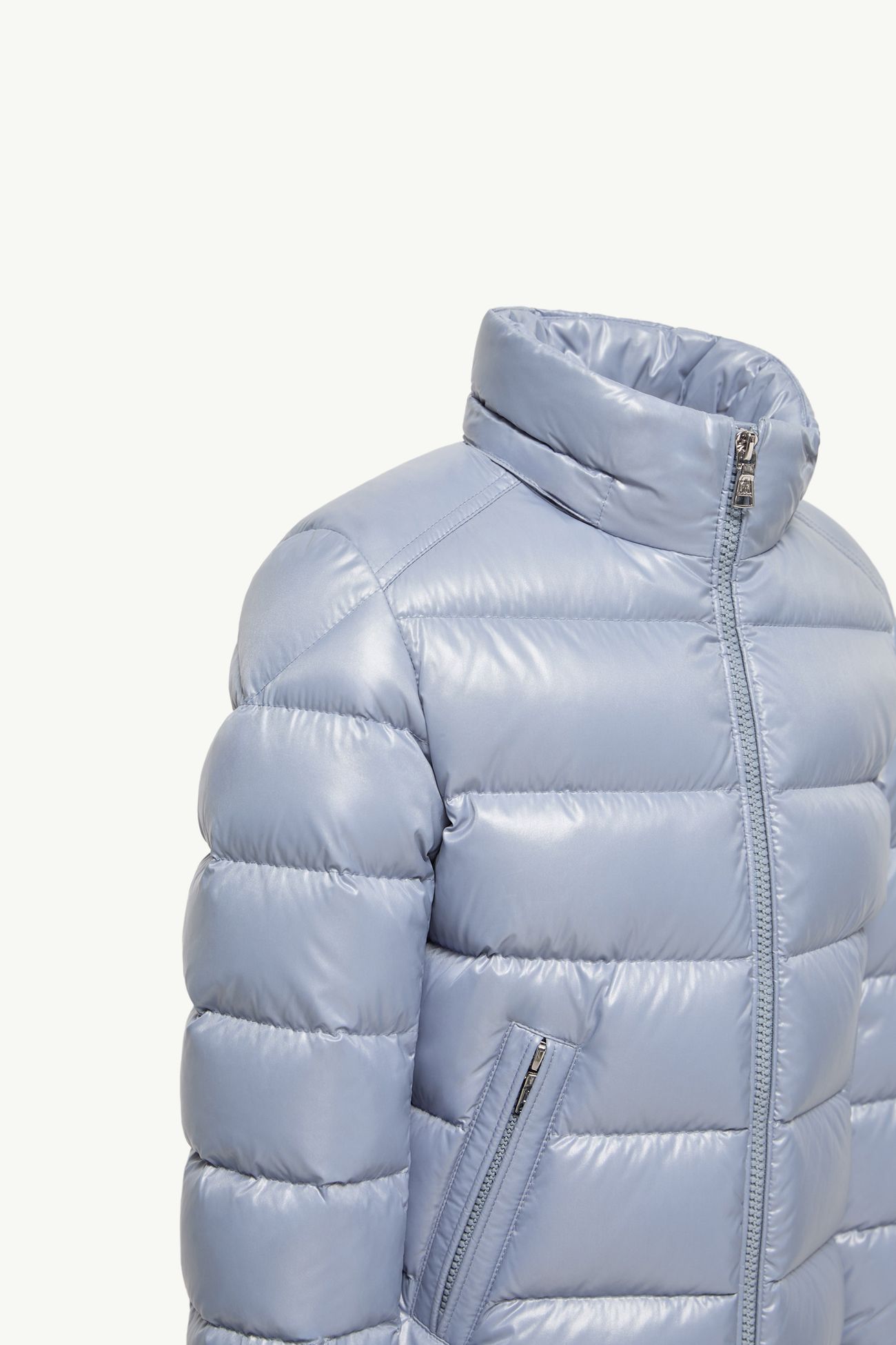 New Moncler Maya Hooded Down Jacket Boy Light Blue Moncler 4