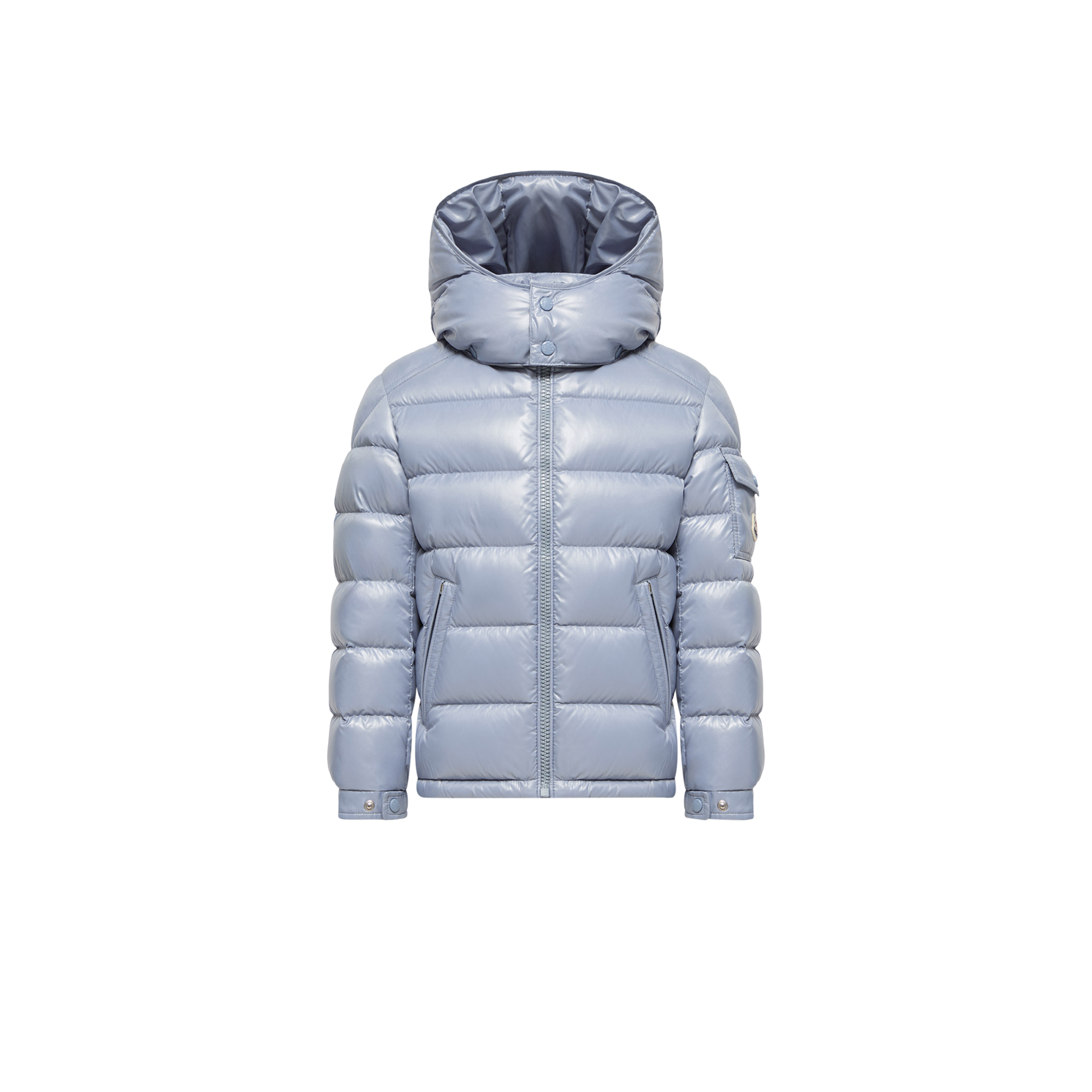 Moncler  New Maya Hooded Down Jacket for Boys in Blue, Size: 8Y