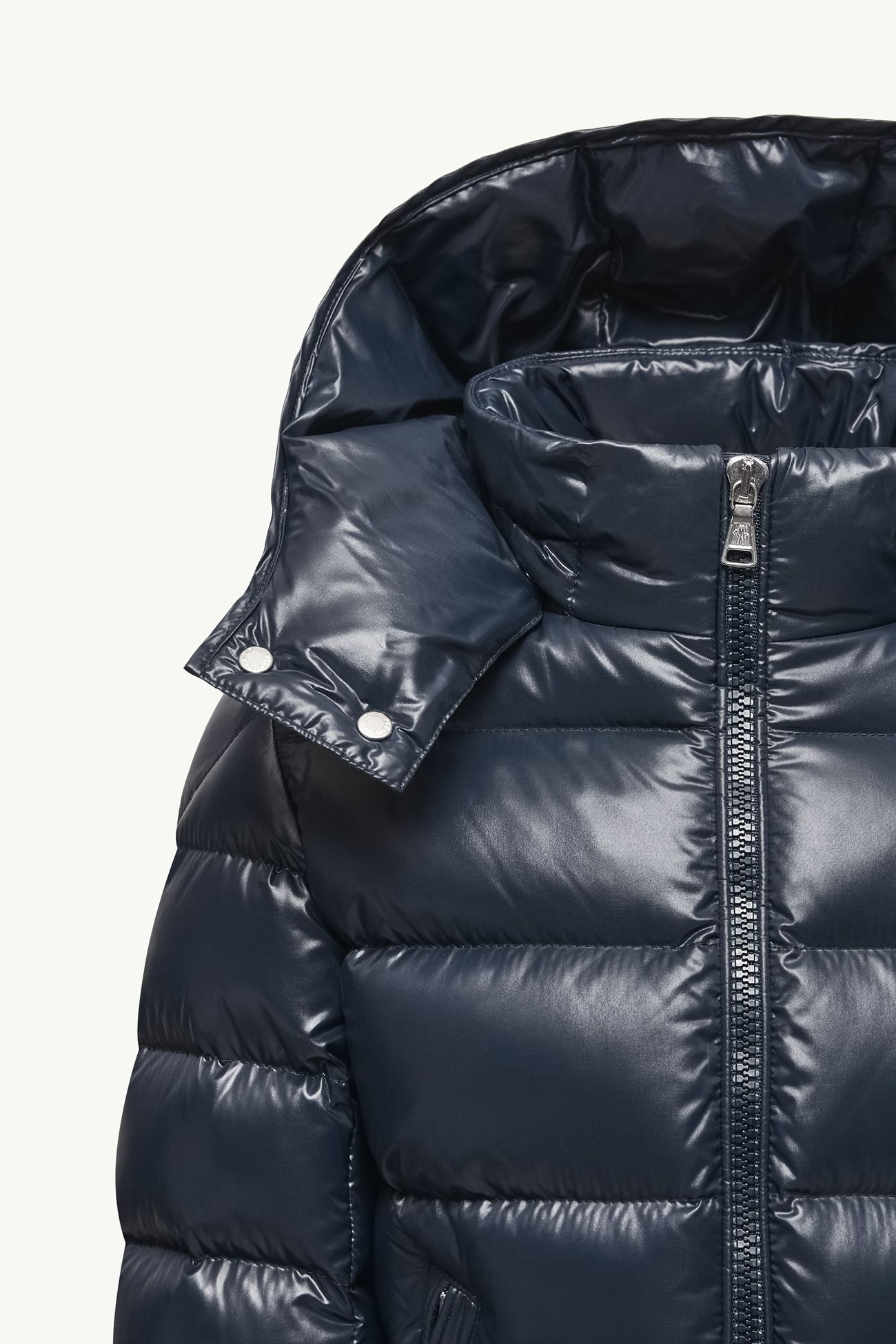 New Moncler Maya 후드 다운 재킷 키즈 남아 네이비 블루 Moncler 3