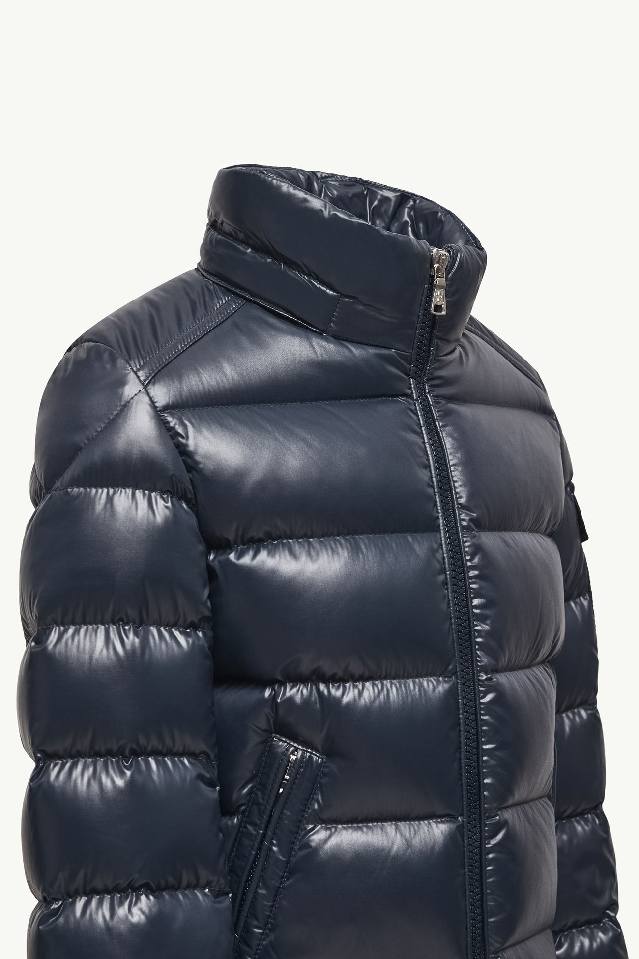 Piumino New Moncler Maya con cappuccio Bambino Blu Navy Moncler 4