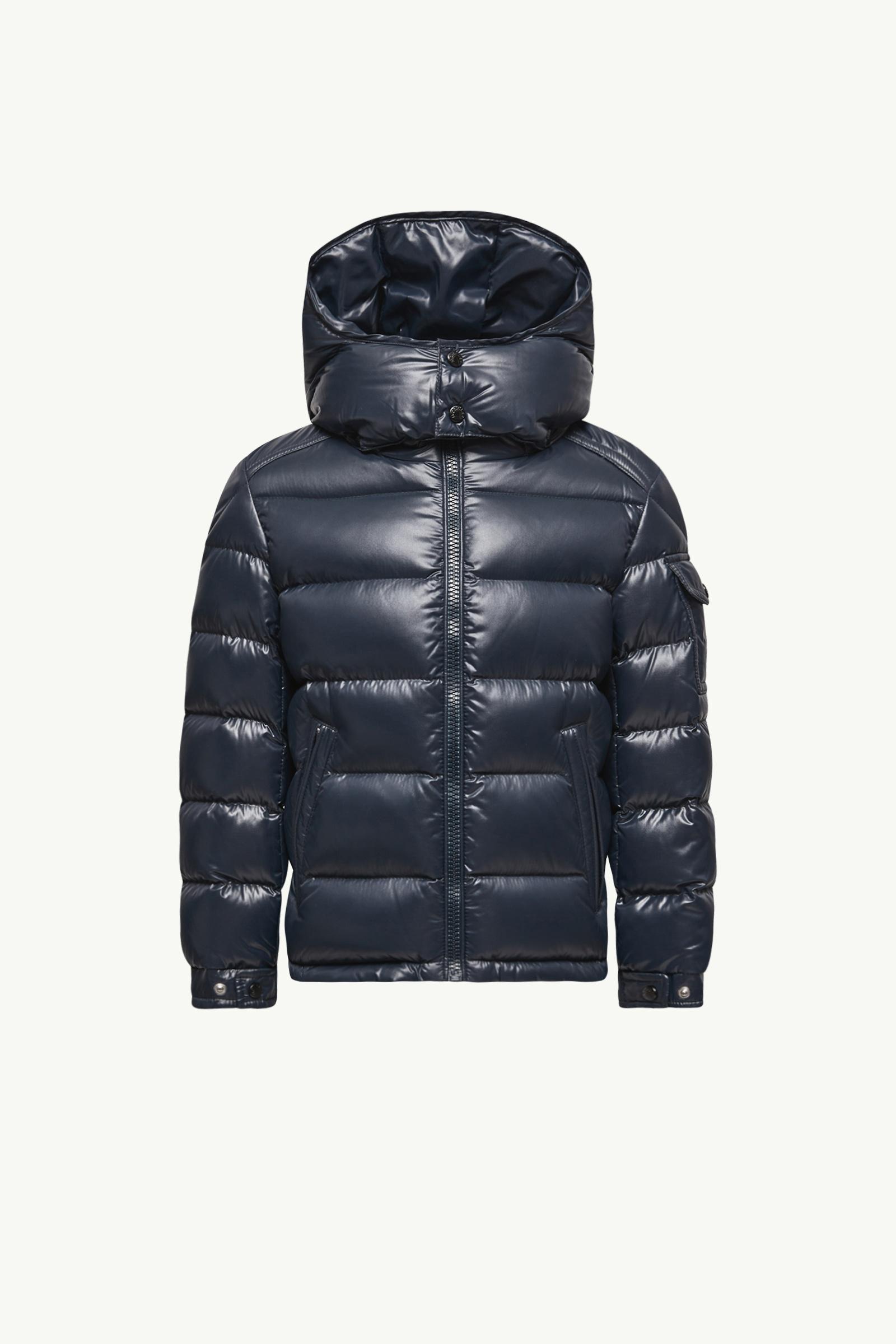 New Moncler Maya Hooded Down Jacket Boy Navy Blue Moncler