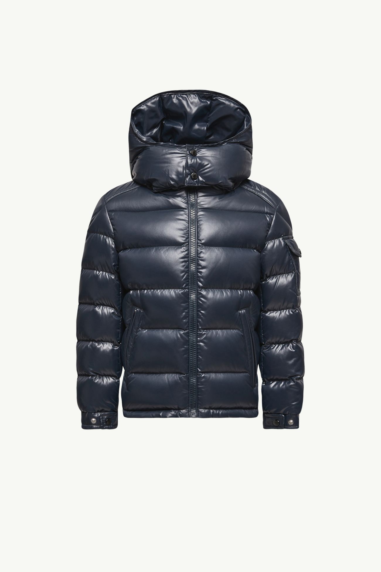 New Moncler Maya Hooded Down Jacket Boy Navy Blue Moncler 0