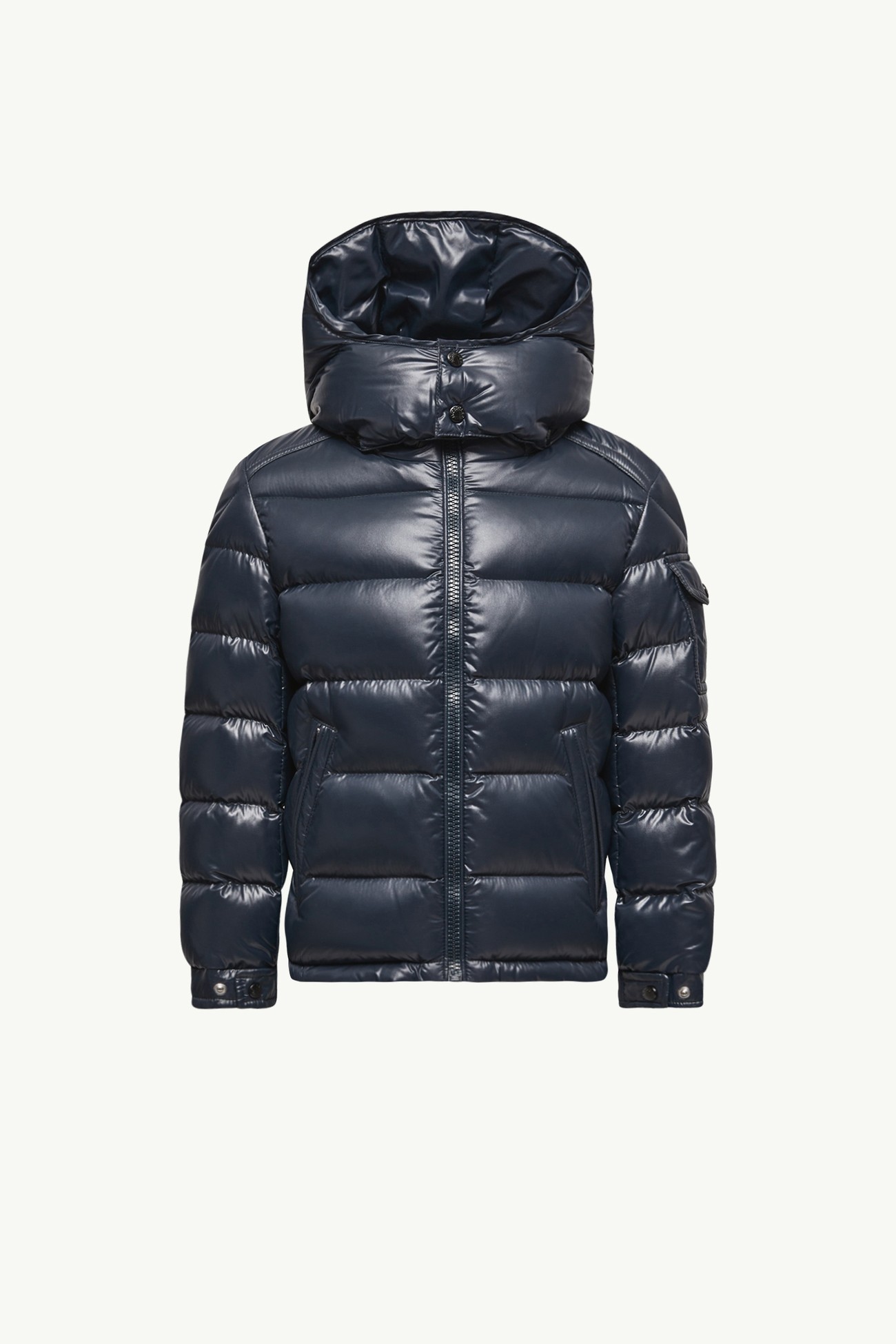 Piumino New Moncler Maya con cappuccio Bambino Blu Navy Moncler 0
