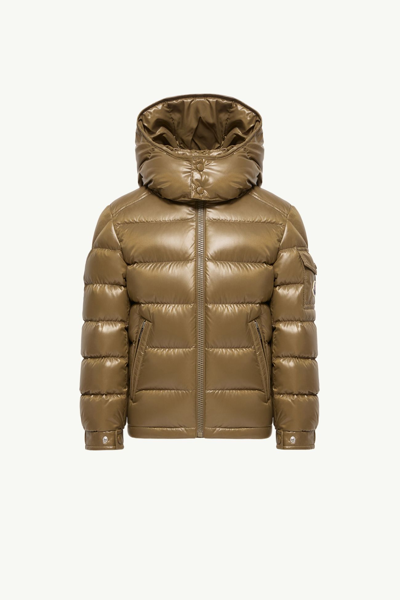New Moncler Maya 후드 다운 재킷 키즈 남아 올리브 그린 Moncler 0