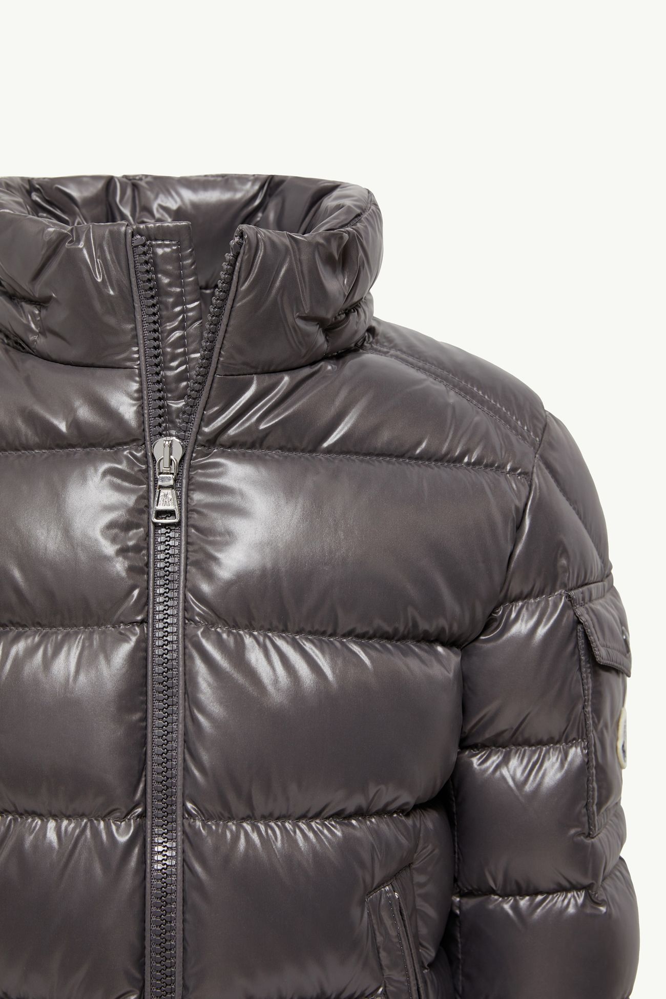 New Moncler Maya 후드 다운 재킷 키즈 남아 다크 그레이 Moncler 4