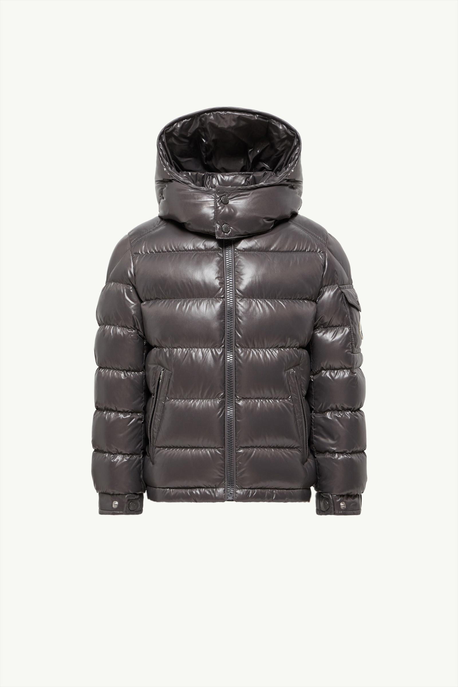 New Moncler Maya Hooded Down Jacket Boy Dark Gray Moncler