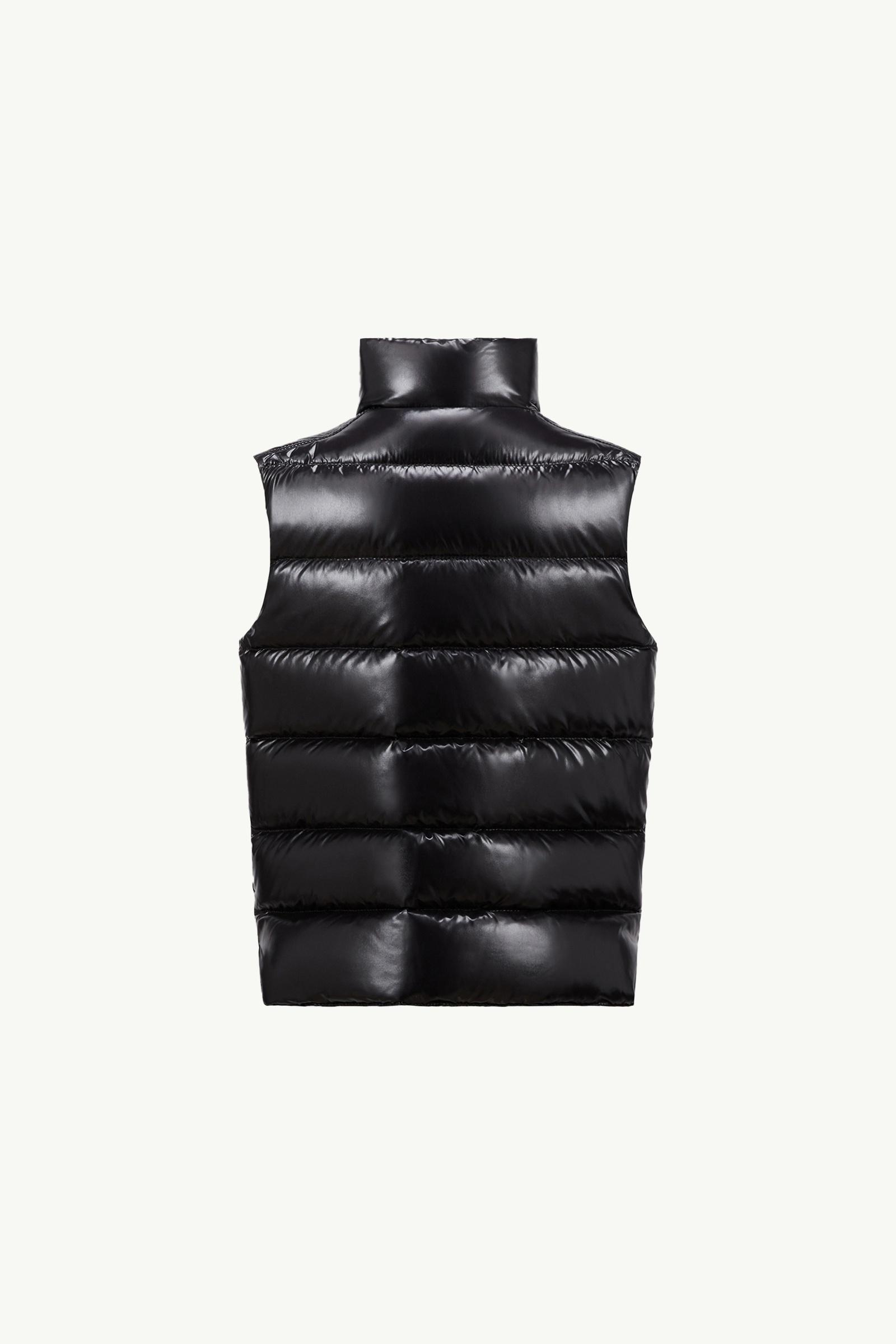 Black Tib Down Gilet - Down Jackets & Vests for Children | Moncler SI
