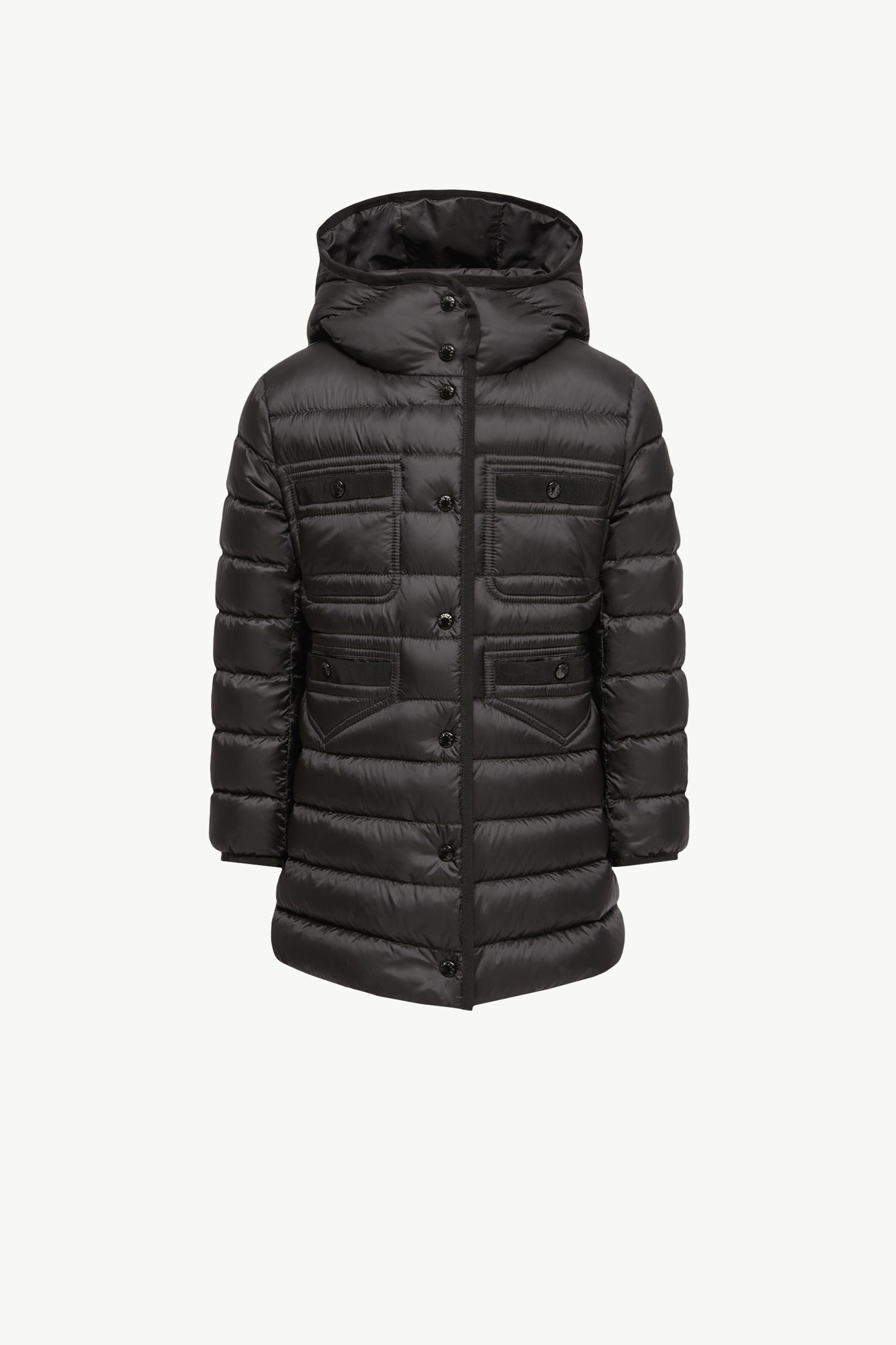 New Hirma Hooded Long Down Coat Girl Black Moncler 0