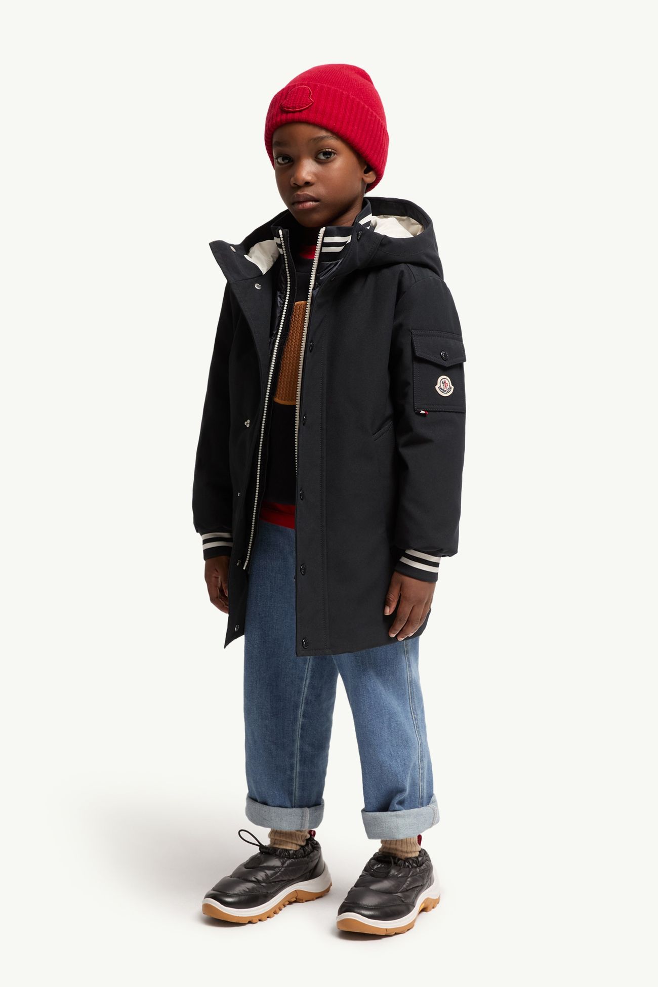 Ever男童连帽长款羽绒派克大衣 男童 海军蓝色 Moncler 1