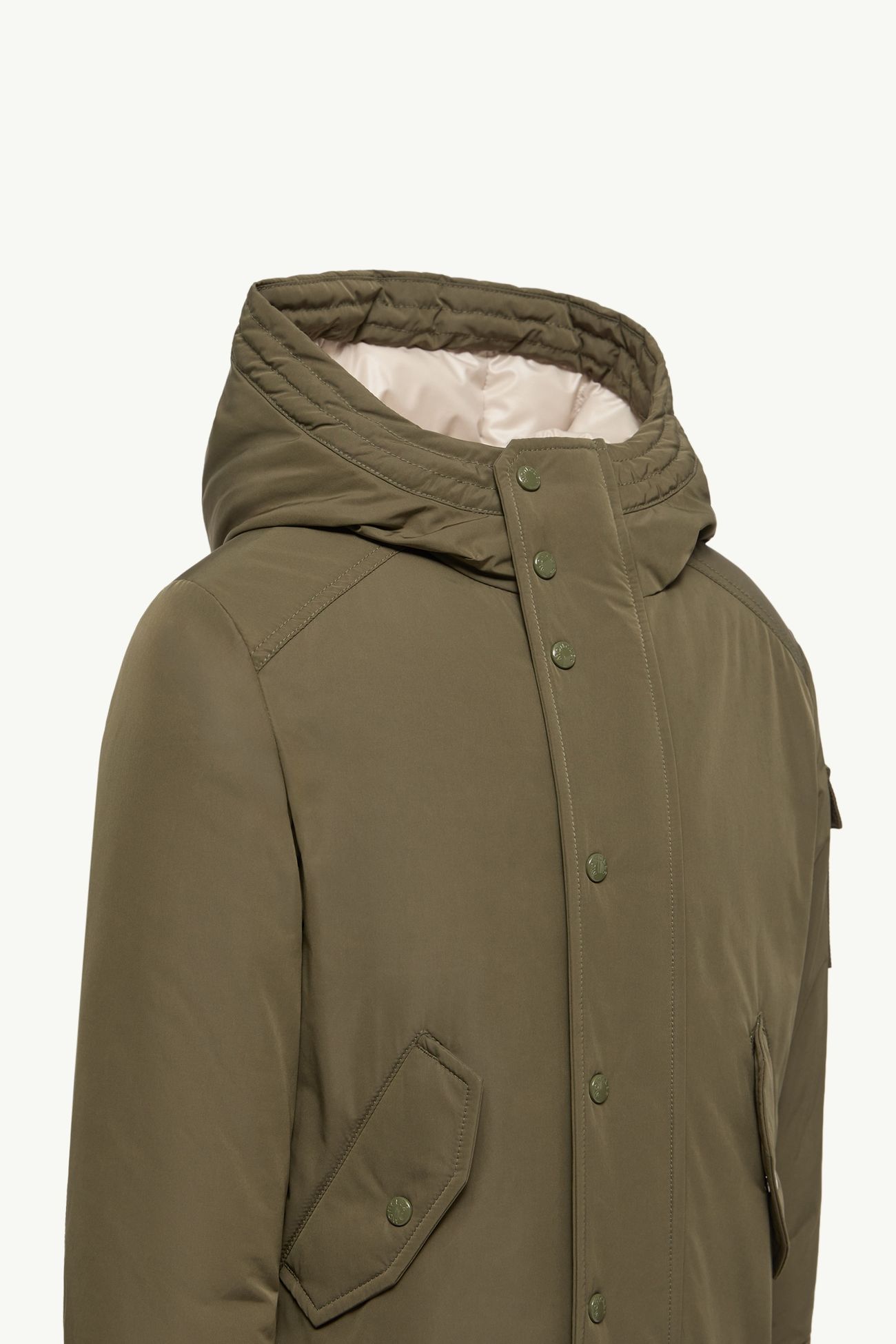 Nahan 후드 다운 파카 키즈 남아 올리브 그린 Moncler 3
