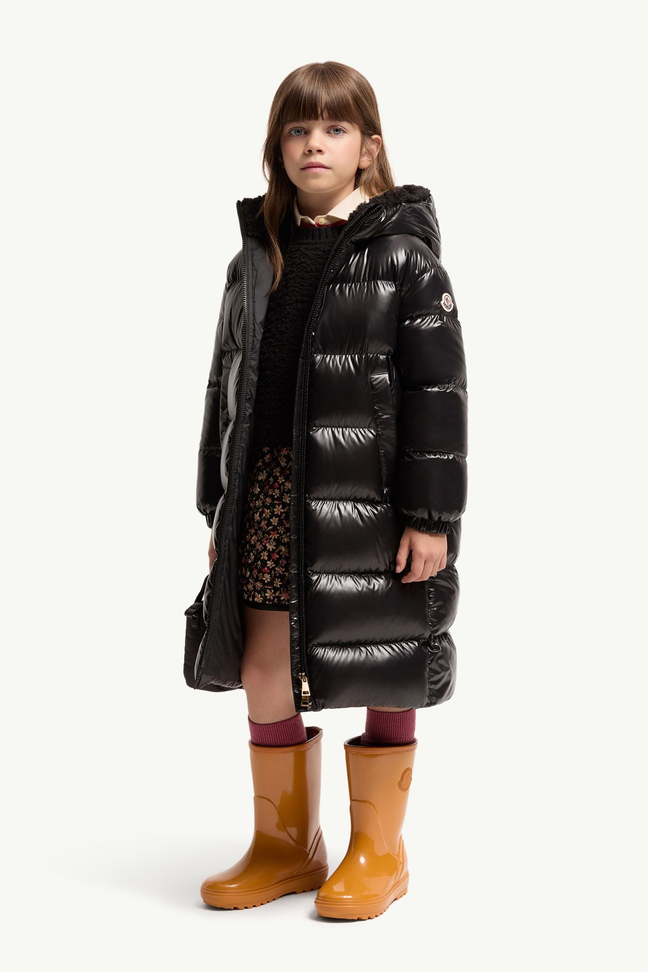 Ganevry Hooded Down Parka Girl Black Moncler 1
