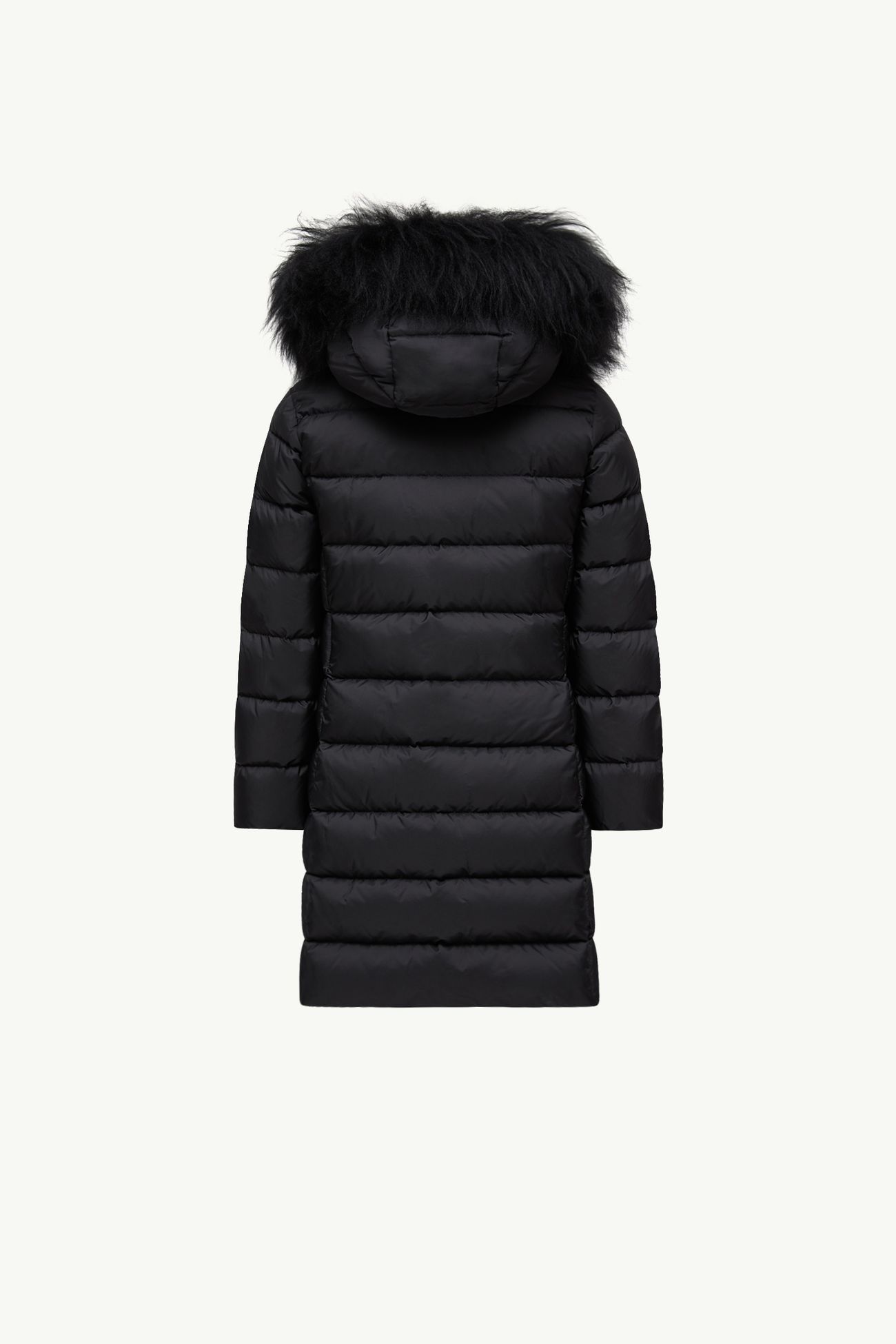 Doudoune à capuche bordée de shearling Abelle Fille Noir Moncler 2