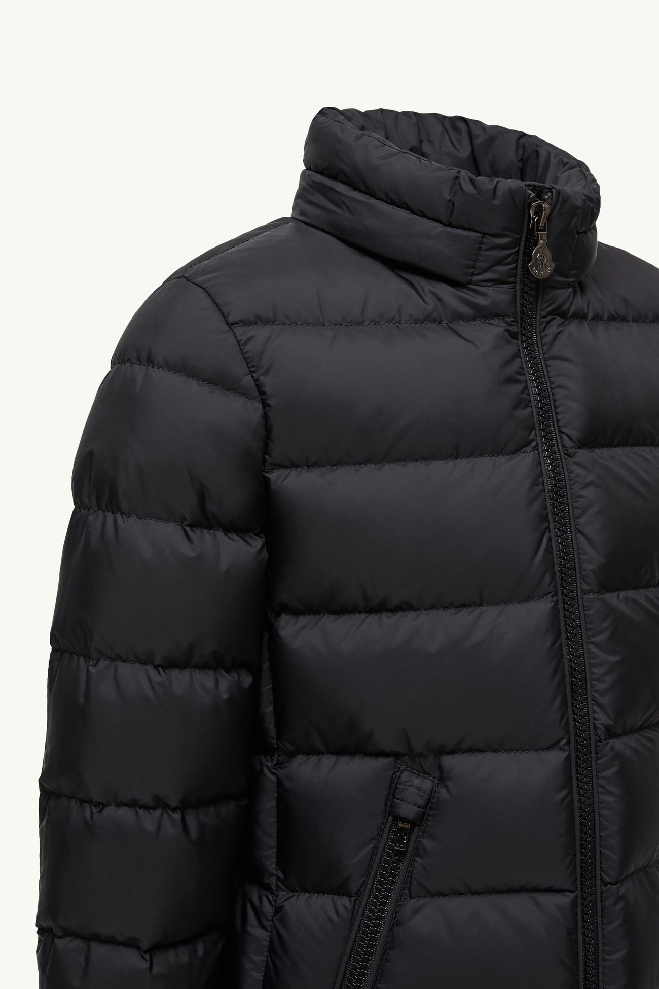 Plumífero con ribete de lana de oveja joven y capucha Abelle Niña Negro Moncler 4