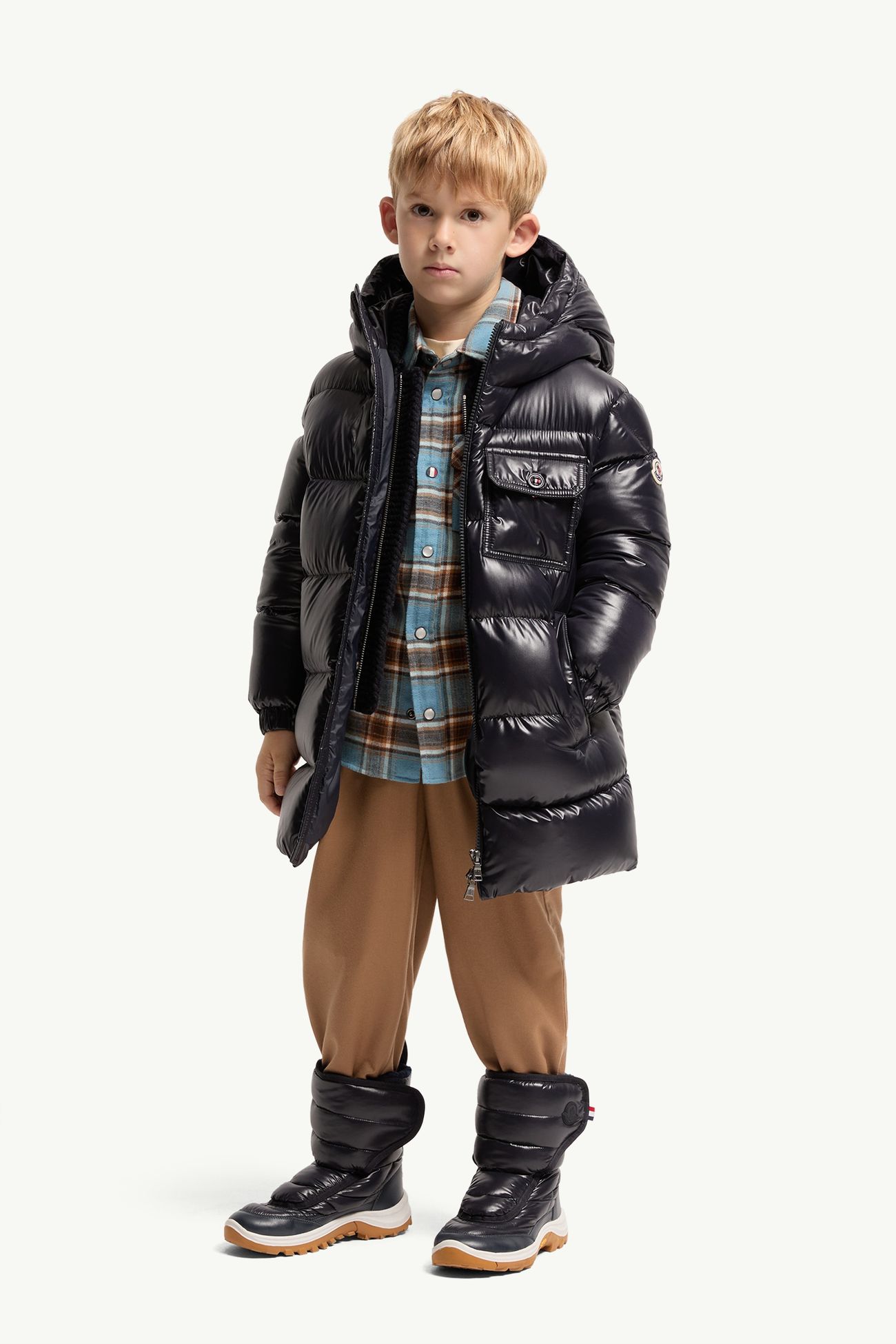 Marapi Hooded Down Jacket Boy Navy Blue Moncler 1