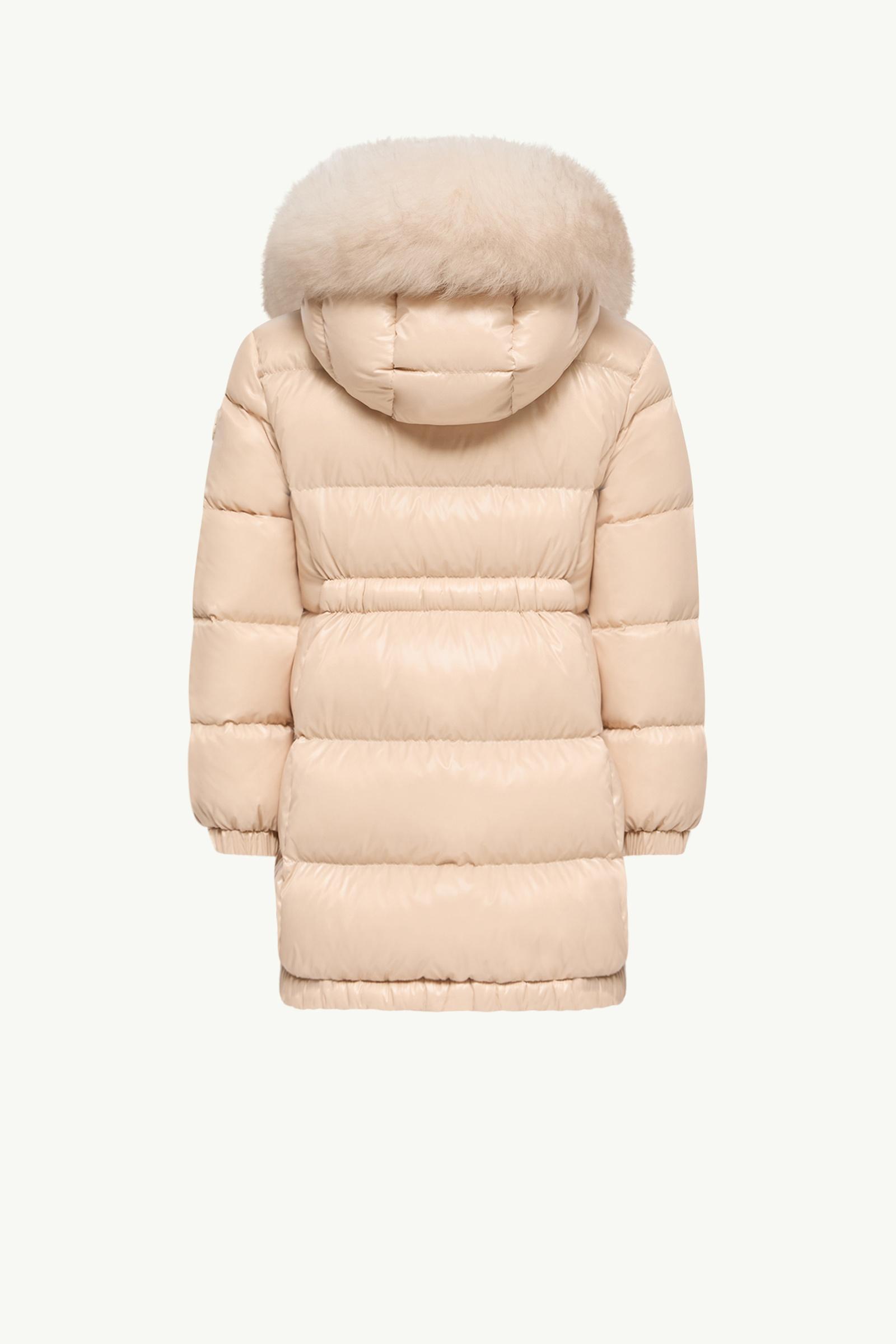 Light Beige Aruna Shearling-Trimmed Hooded Down Jacket - Down