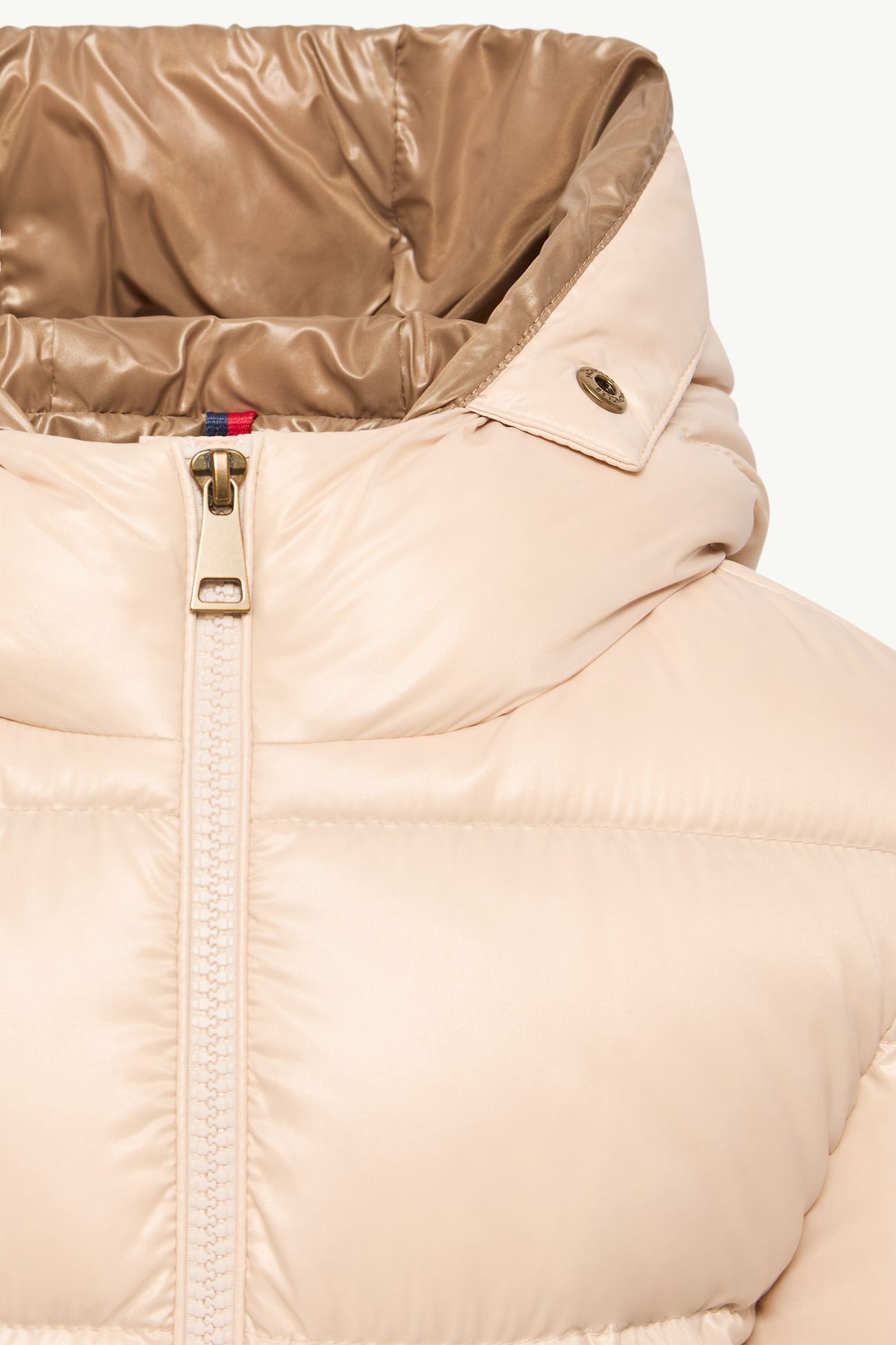 Aruna女童羊毛皮饰边连帽羽绒夹克外套 女童 浅米色 Moncler 4