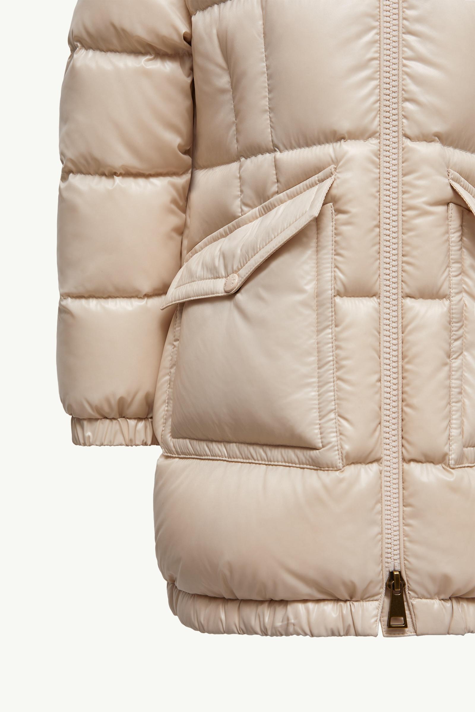 Light Beige Aruna Shearling-Trimmed Hooded Down Jacket - Down
