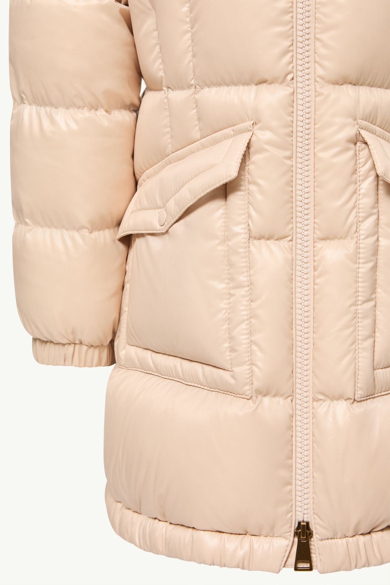 Aruna女童羊毛皮饰边连帽羽绒夹克外套 女童 浅米色 Moncler 5