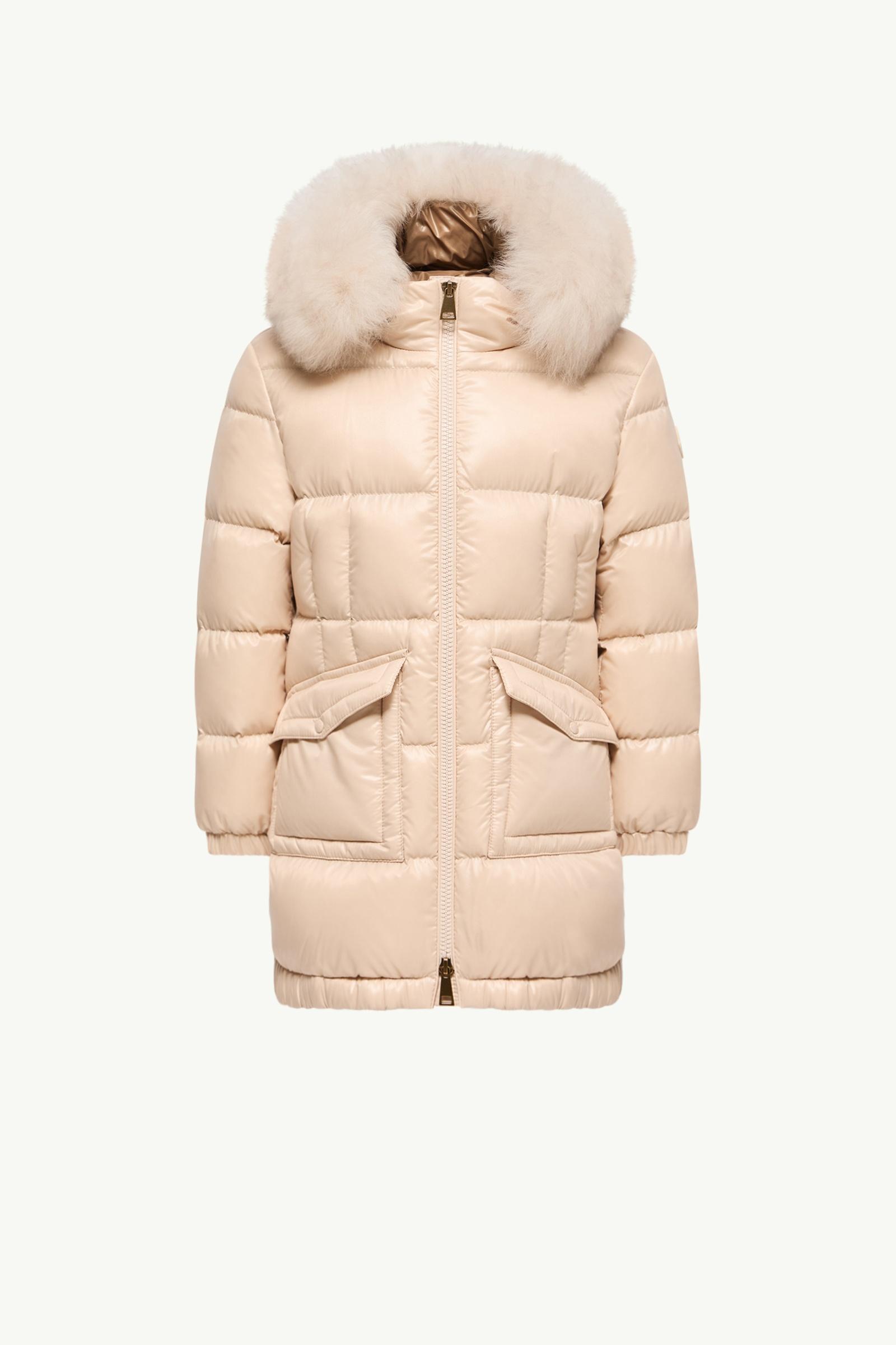 ★René ★ベージュ フリル ダウン調ジャケット★新品★ジルコニアスライダー Light Beige Aruna Shearling-Trimmed Hooded Down Jacket - Down