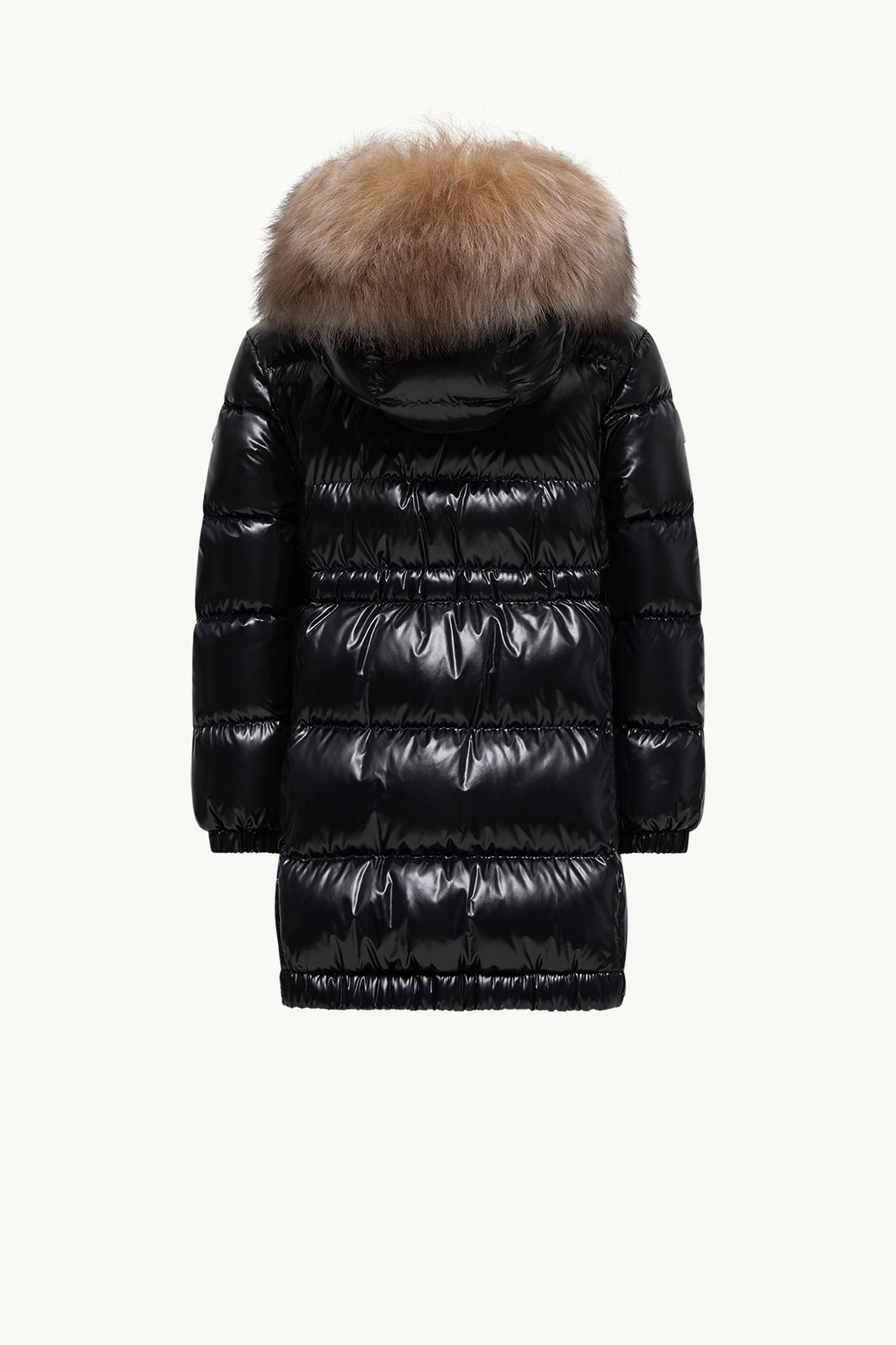 Black & Beige Aruna Shearling-Trimmed Hooded Down Jacket - Down
