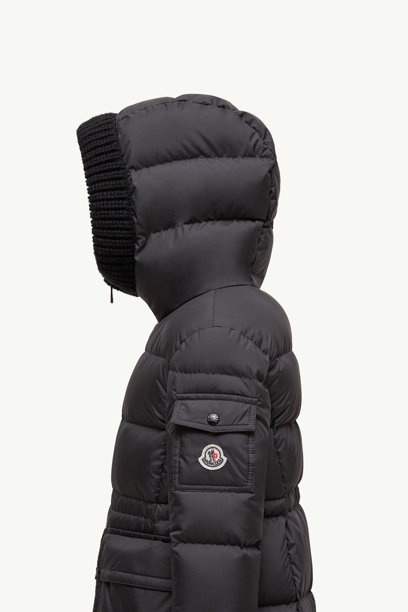 Plumífero largo con capucha Irma Niña Negro Moncler 1