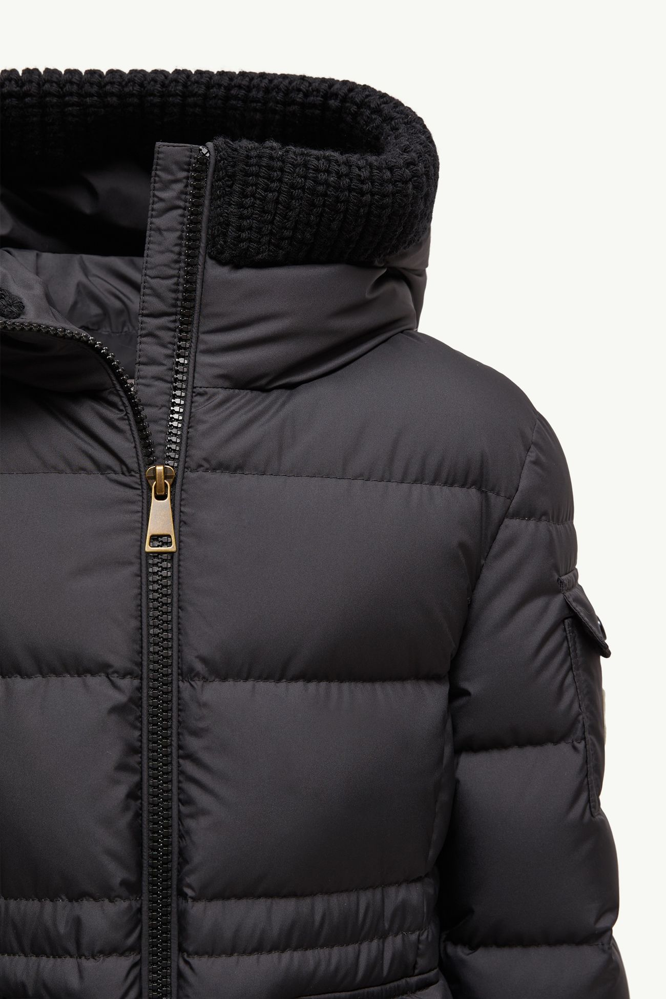 Irma Hooded Long Down Jacket Girl Black Moncler 3