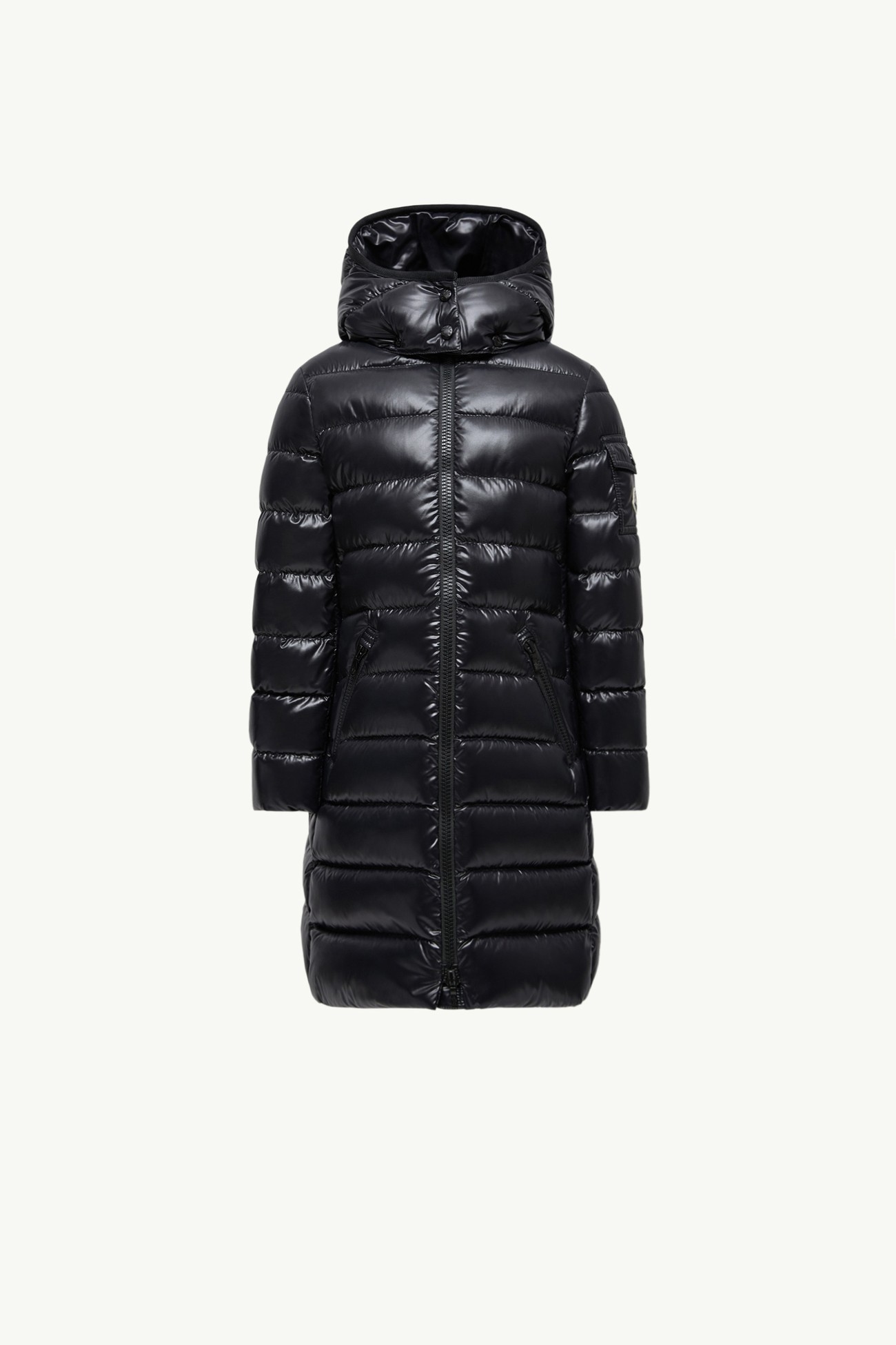 Plumífero con capucha Moka Niña Negro Moncler 0
