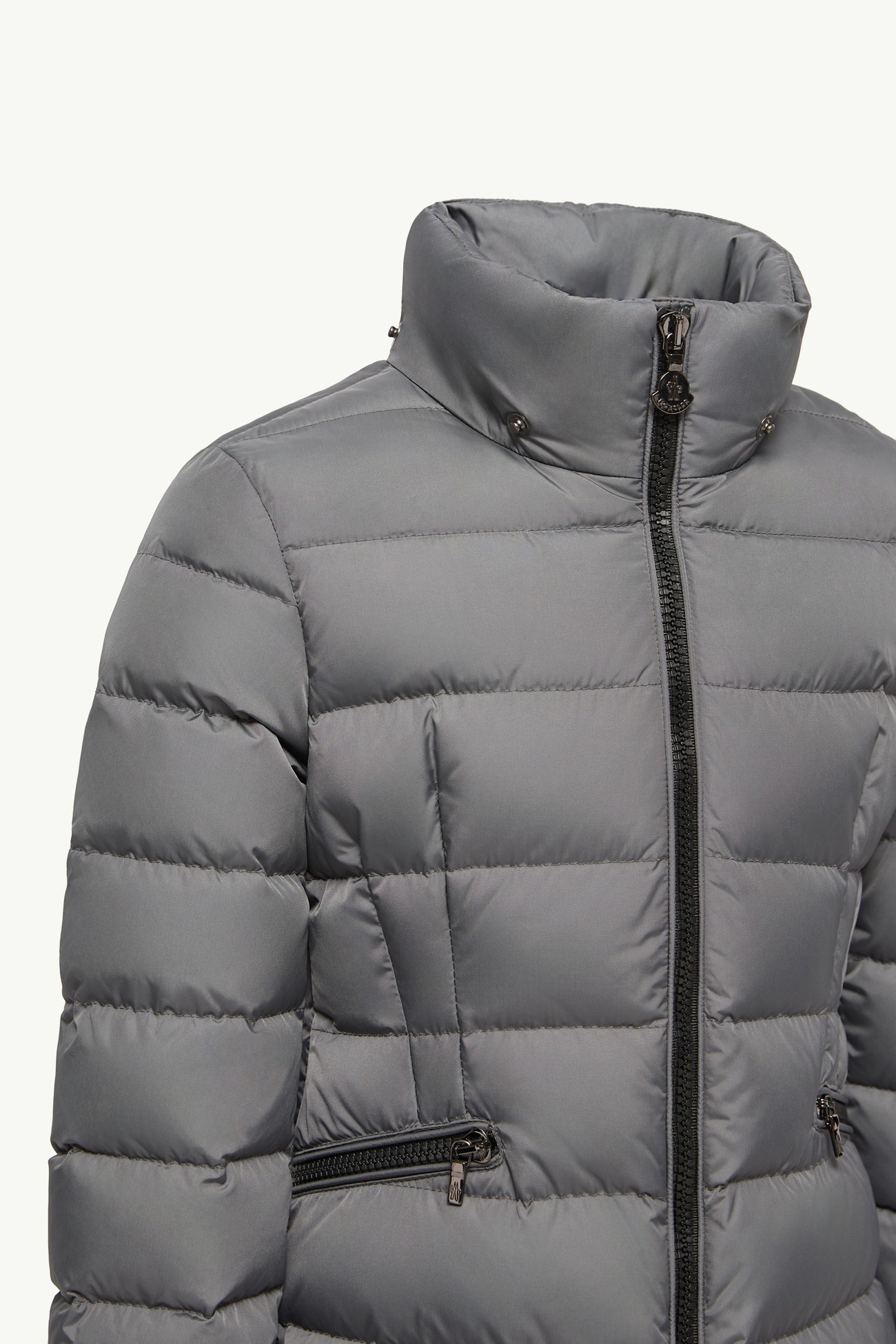 Charpal連帽長身羽絨外套 女童 深灰色 Moncler 4