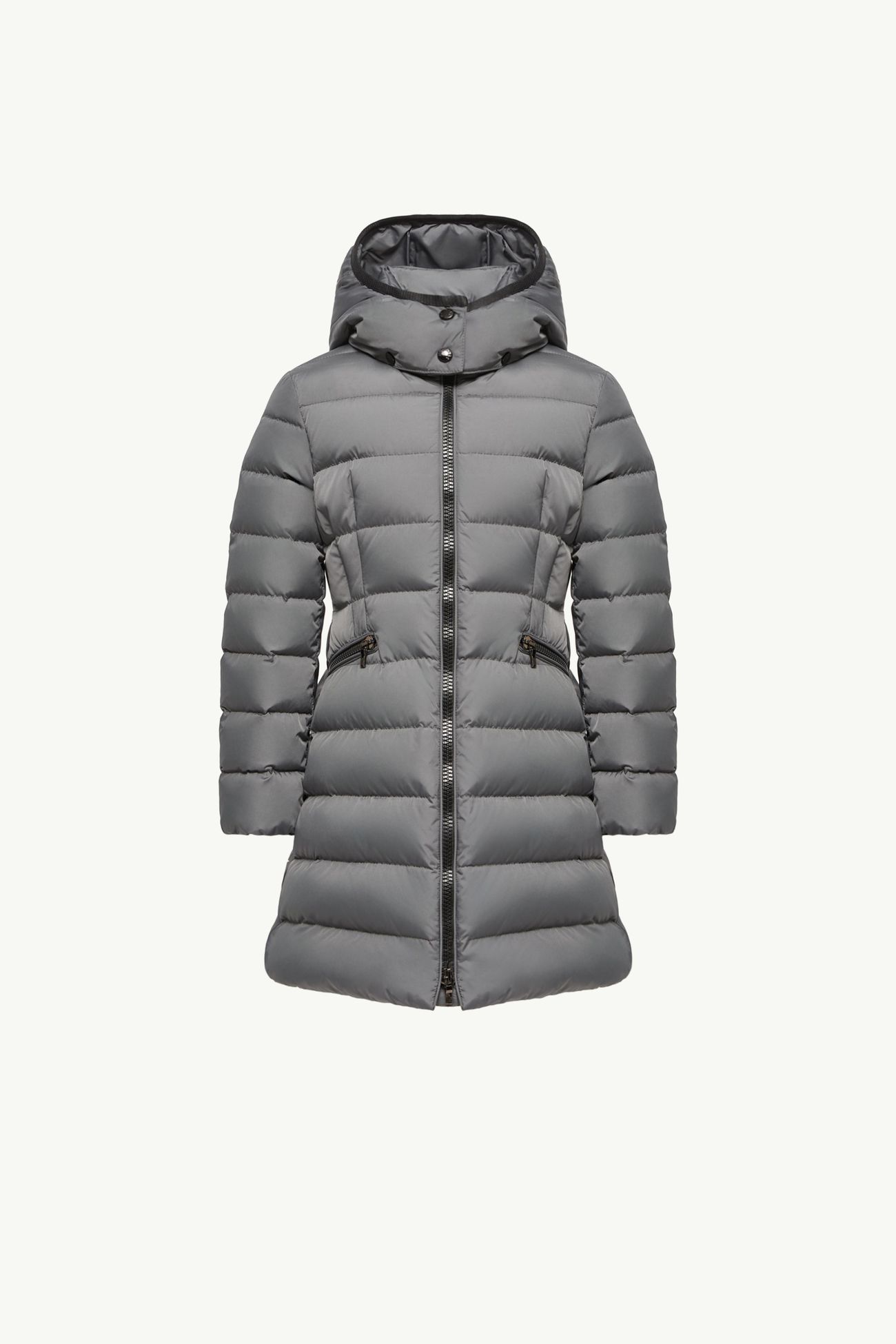 Piumino lungo Charpal con cappuccio Bambina Grigio Scuro Moncler 0