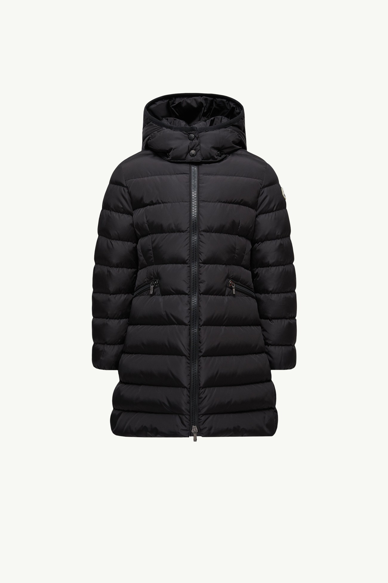 Charpal連帽長身羽絨外套 女童 黑色 Moncler 0