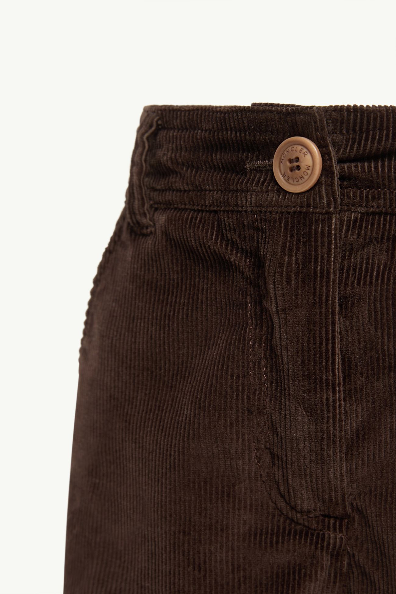 Corduroy Wide-Leg Pants Girl Brown Moncler 4