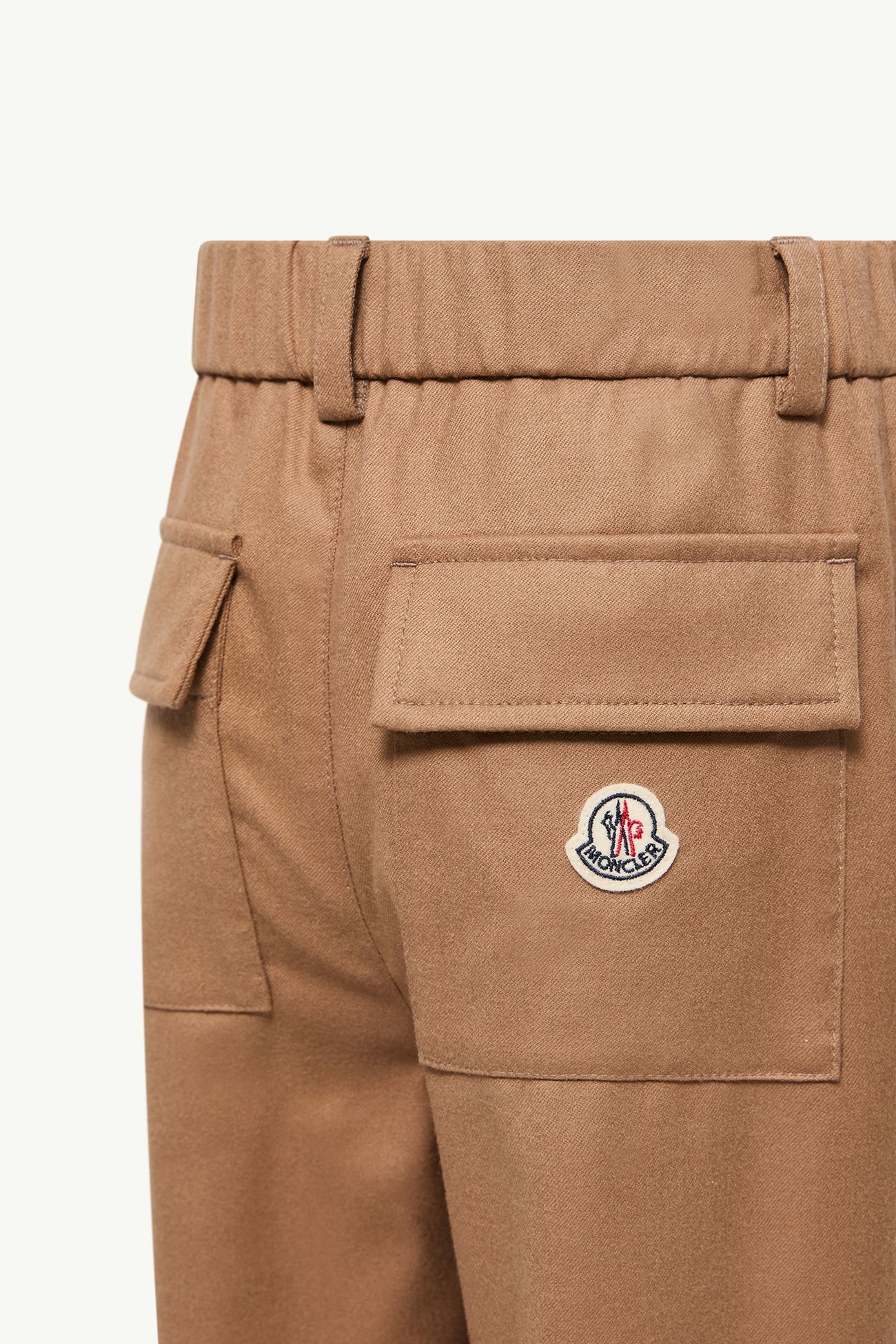 Flannel Straight Leg Trousers Boy Beige Moncler 4