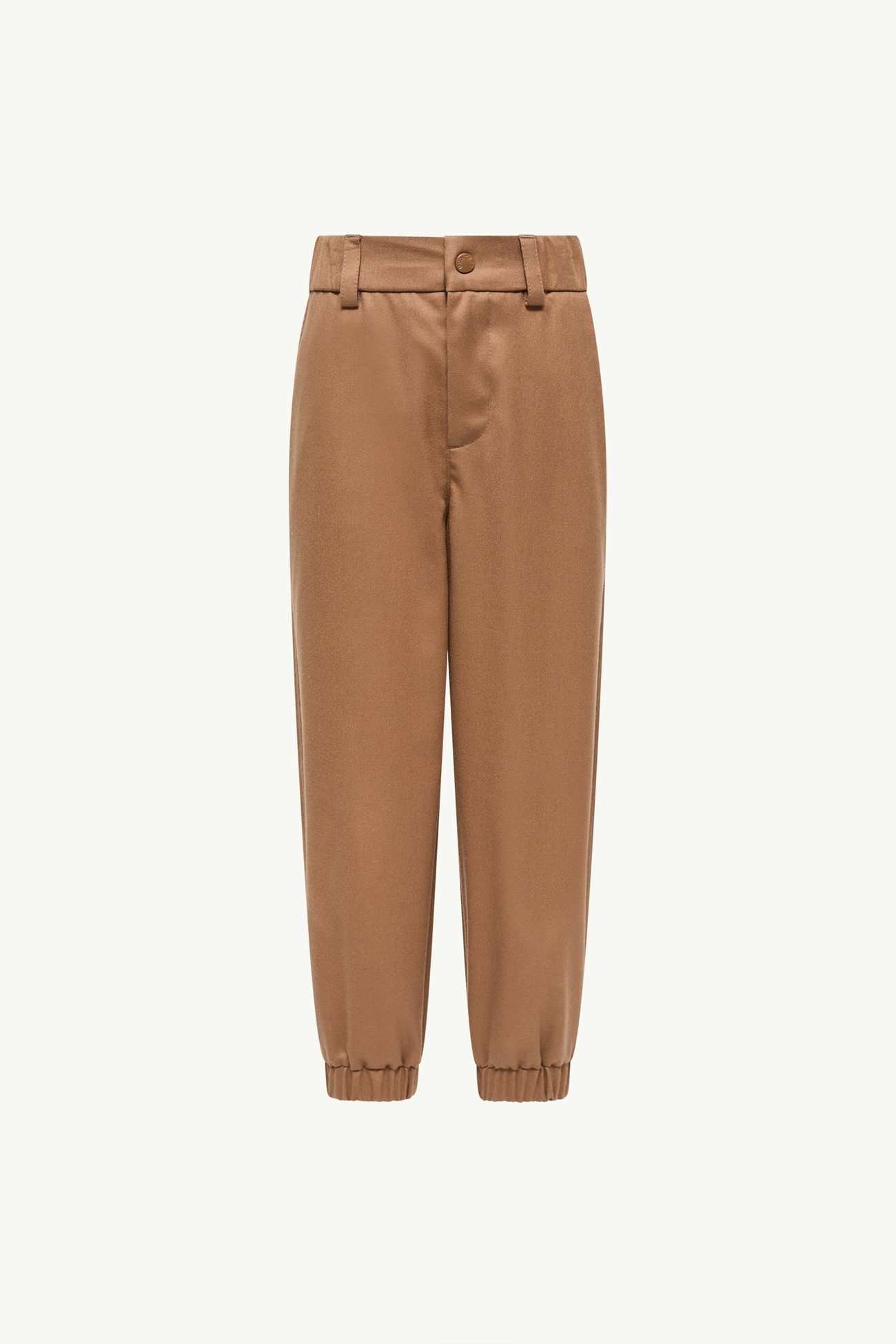 Flannel Straight Leg Trousers Boy Beige Moncler 0