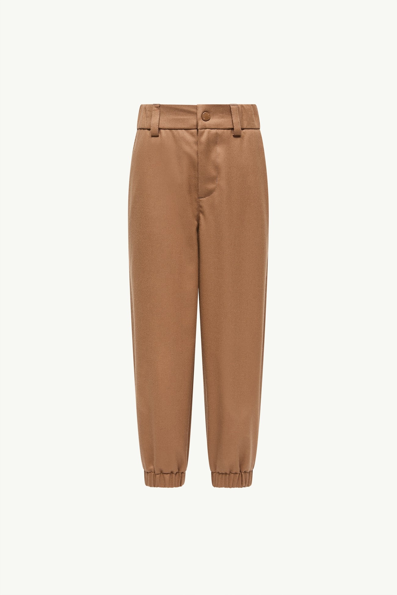 Flannel Straight Leg Trousers Boy Beige Moncler 0