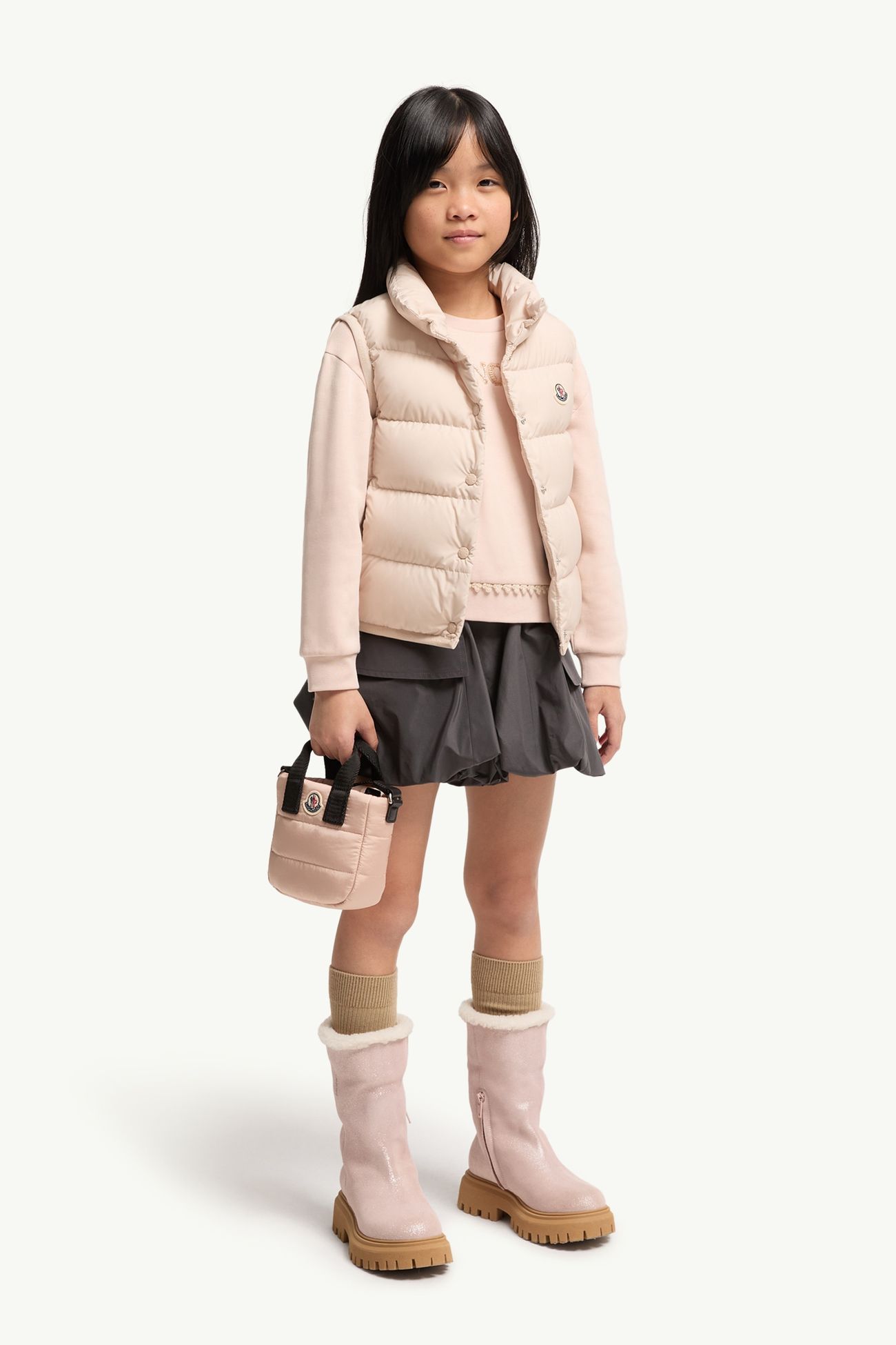 塔夫綢短褲 女童 深灰色 Moncler 1