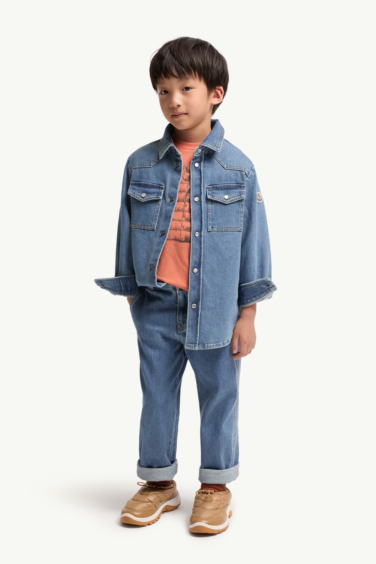 Denim Shirt Boy Denim Blue Moncler 1