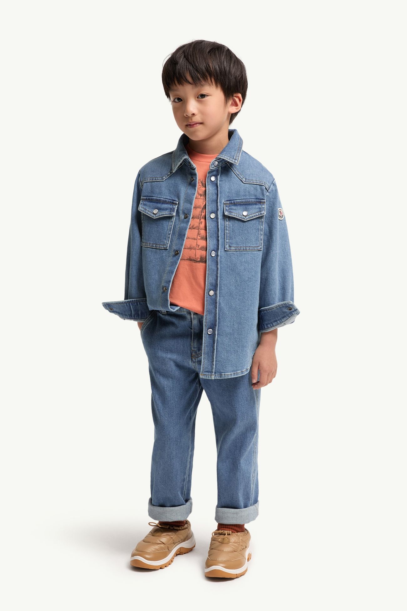 男童牛仔衬衫 男童 丹宁蓝 Moncler 1