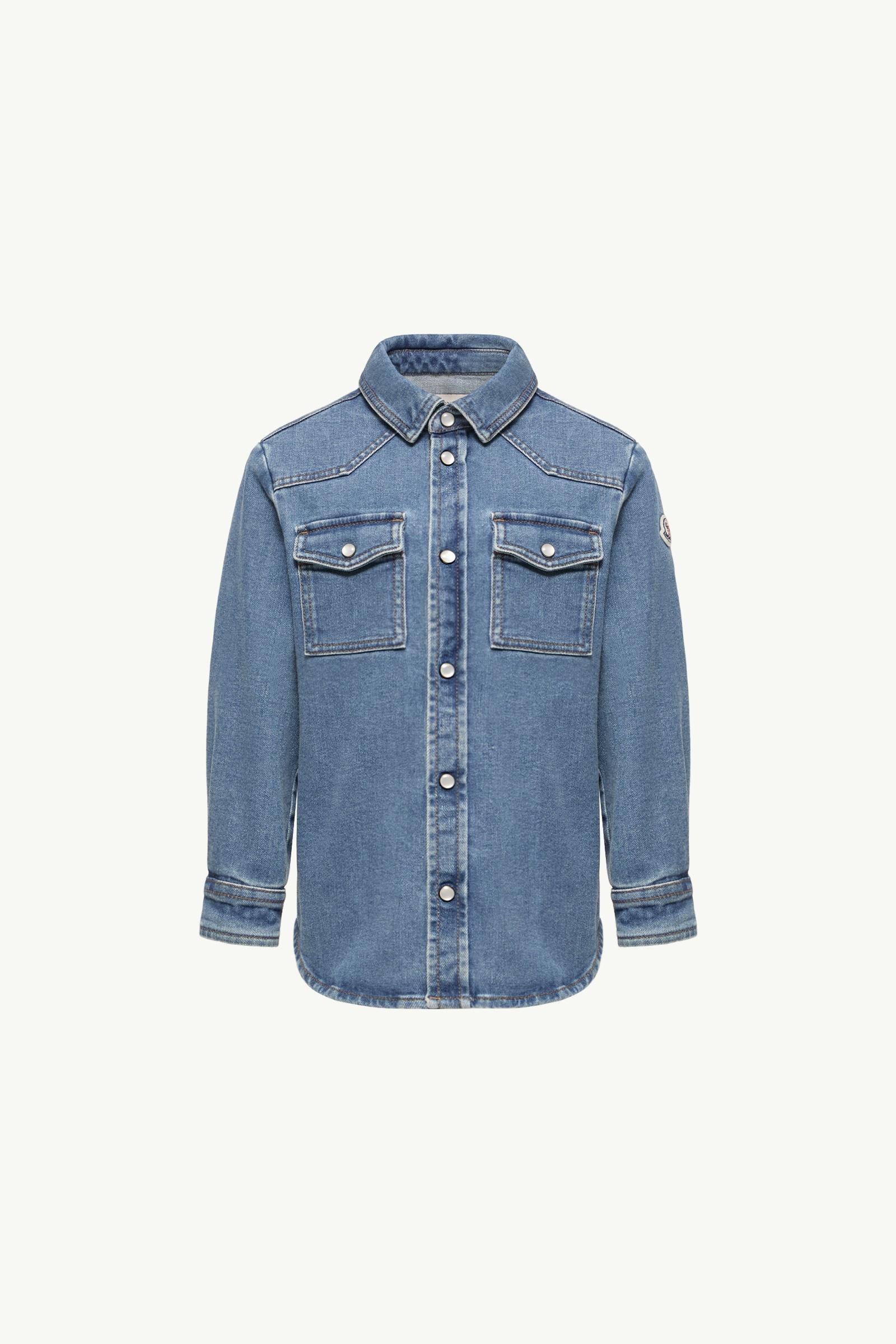Denim Shirt Boy Denim Blue Moncler