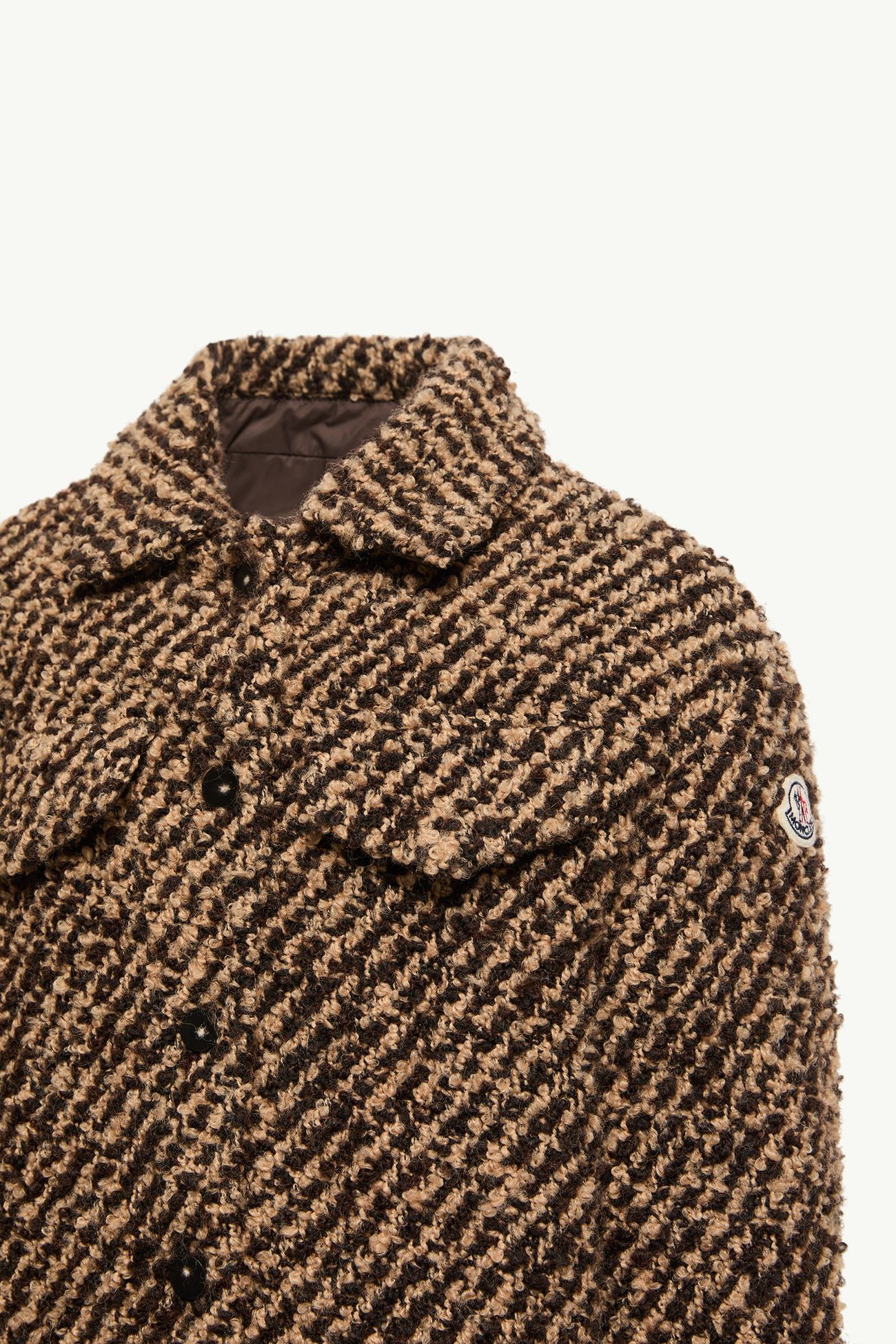 Bouclé Blend Shirt Jacket Girl Brown Moncler 4
