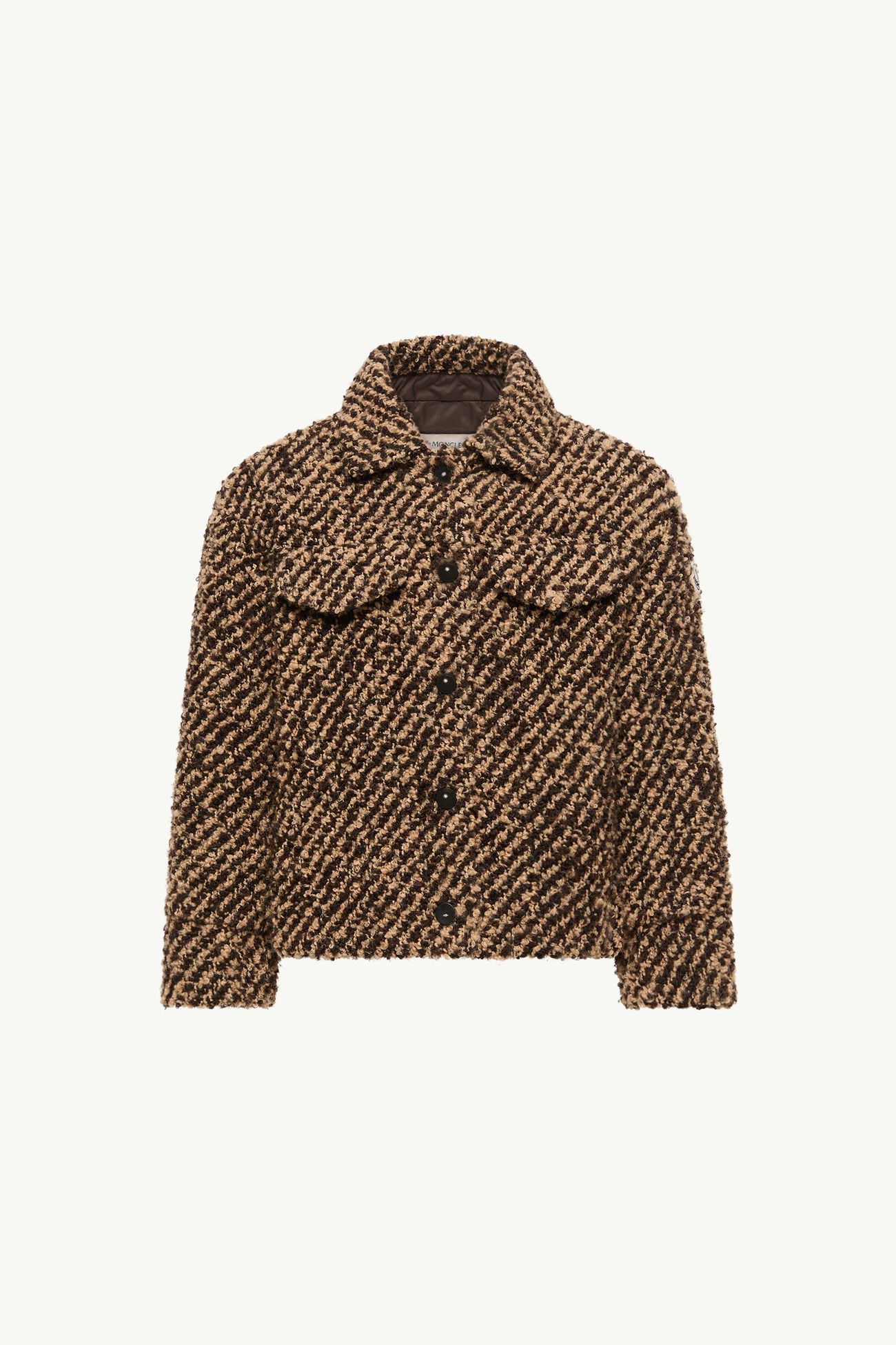 부클레 혼방 셔츠 재킷 키즈 여아 브라운 Moncler 0