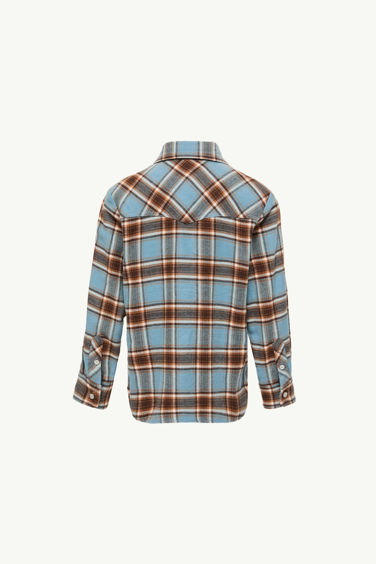Camisa de algodón a cuadros Niño Azul claro Moncler 3