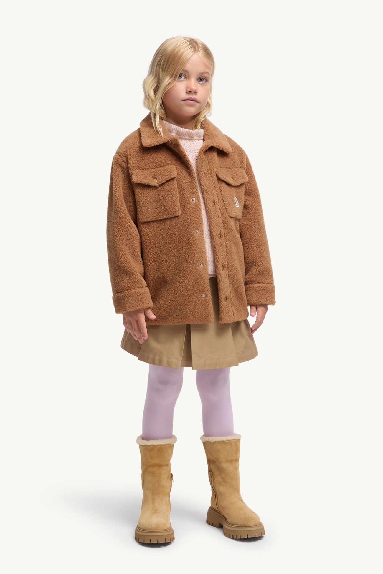 Camisa de tejido efecto peluche de manga larga Niño Marrón Moncler 2