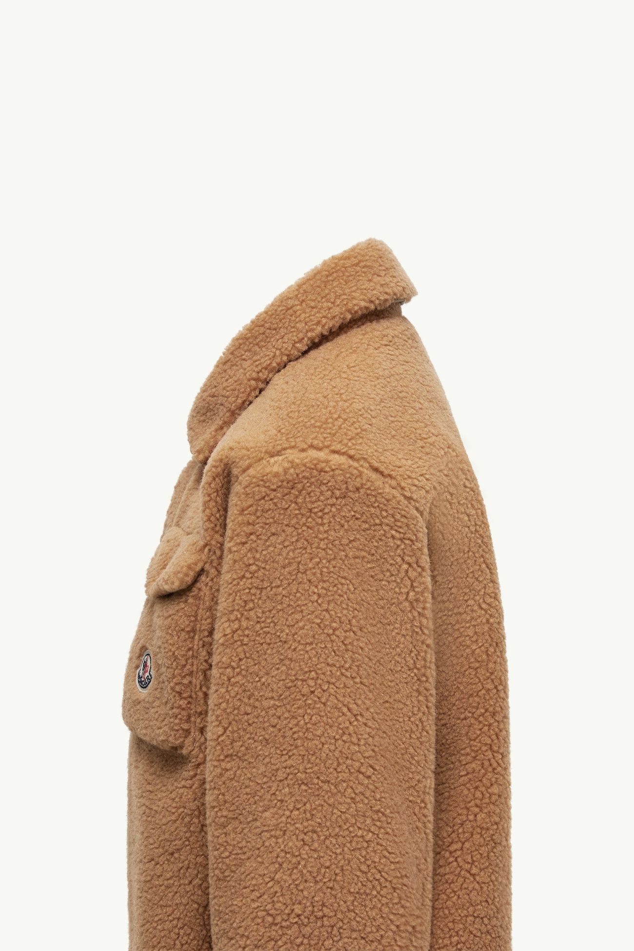Camisa de tejido efecto peluche de manga larga Niño Beige Camel Moncler 3
