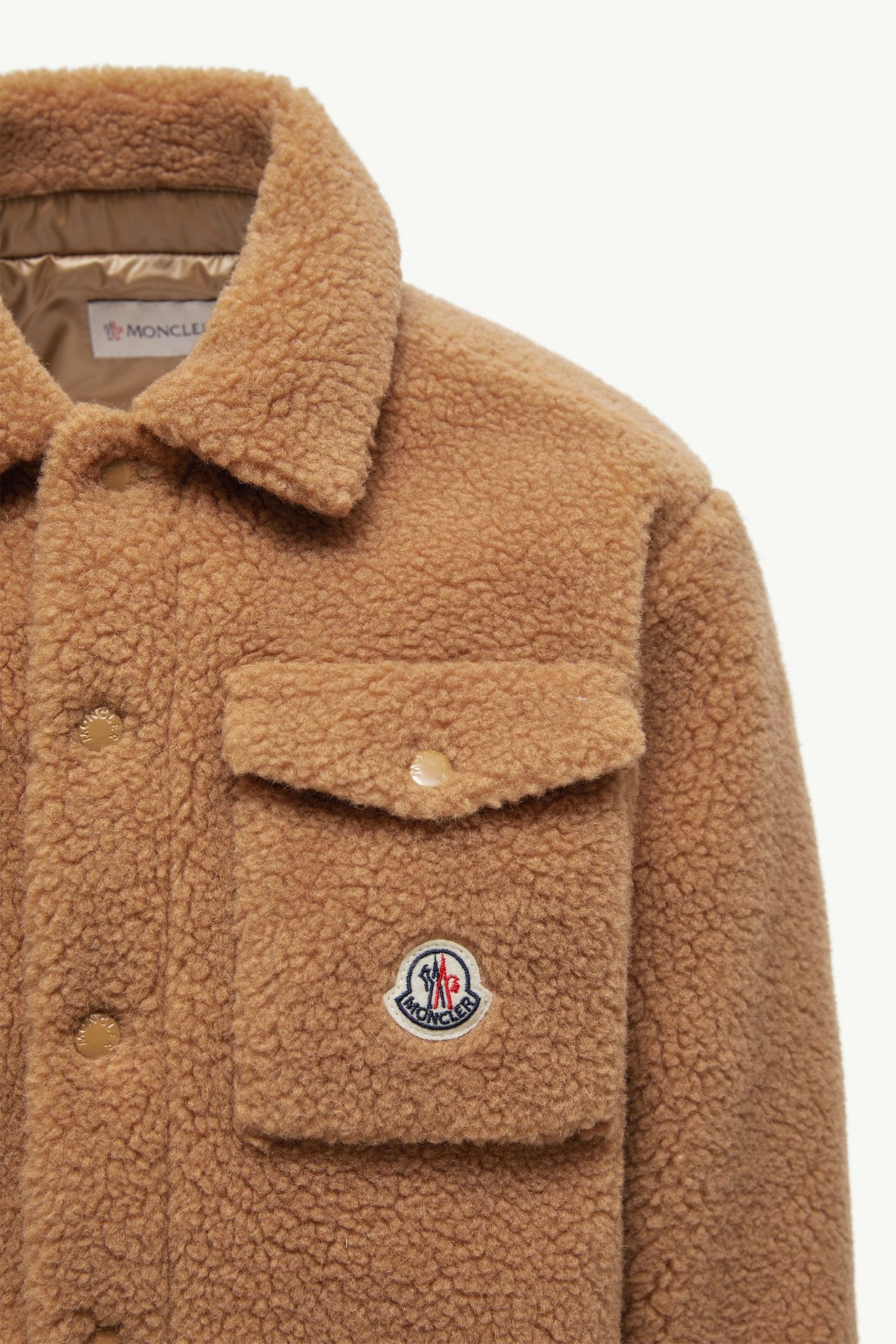 Camisa de tejido efecto peluche de manga larga Niño Beige Camel Moncler 5