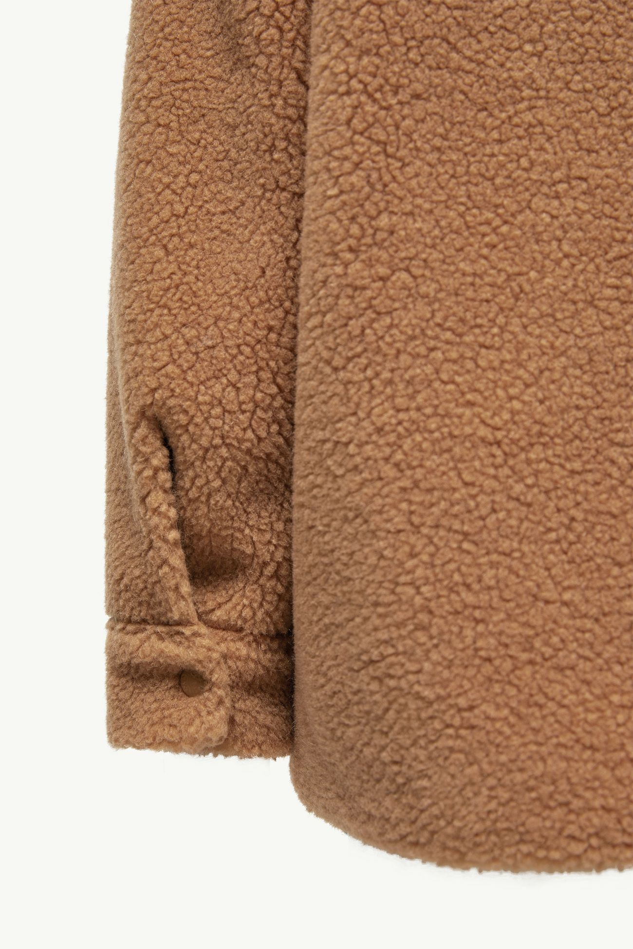 Camisa de tejido efecto peluche de manga larga Niño Beige Camel Moncler 6