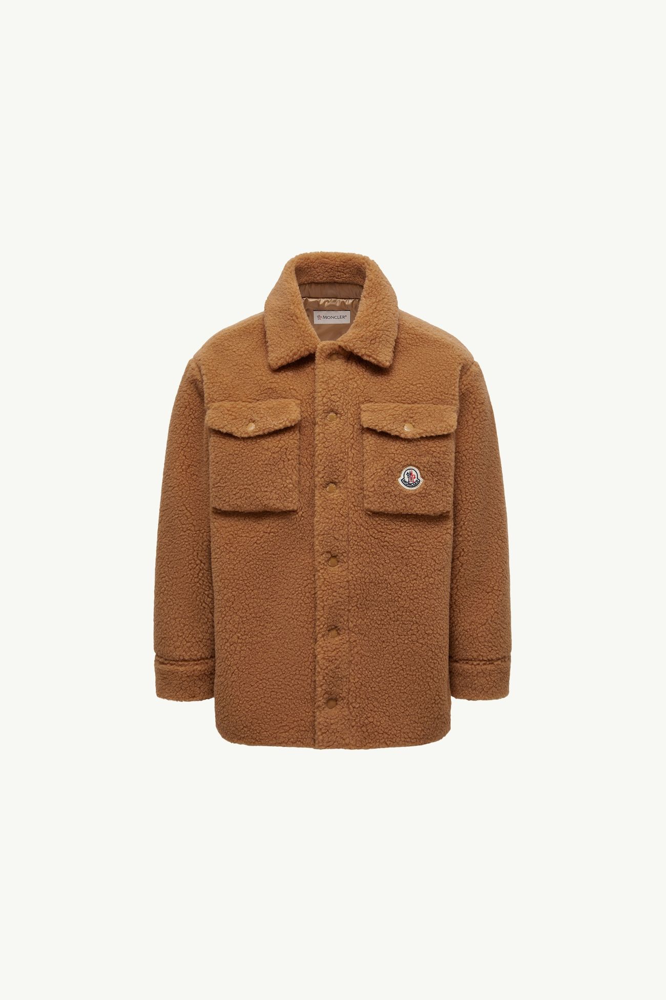 Camisa de tejido efecto peluche de manga larga Niño Marrón Moncler 0