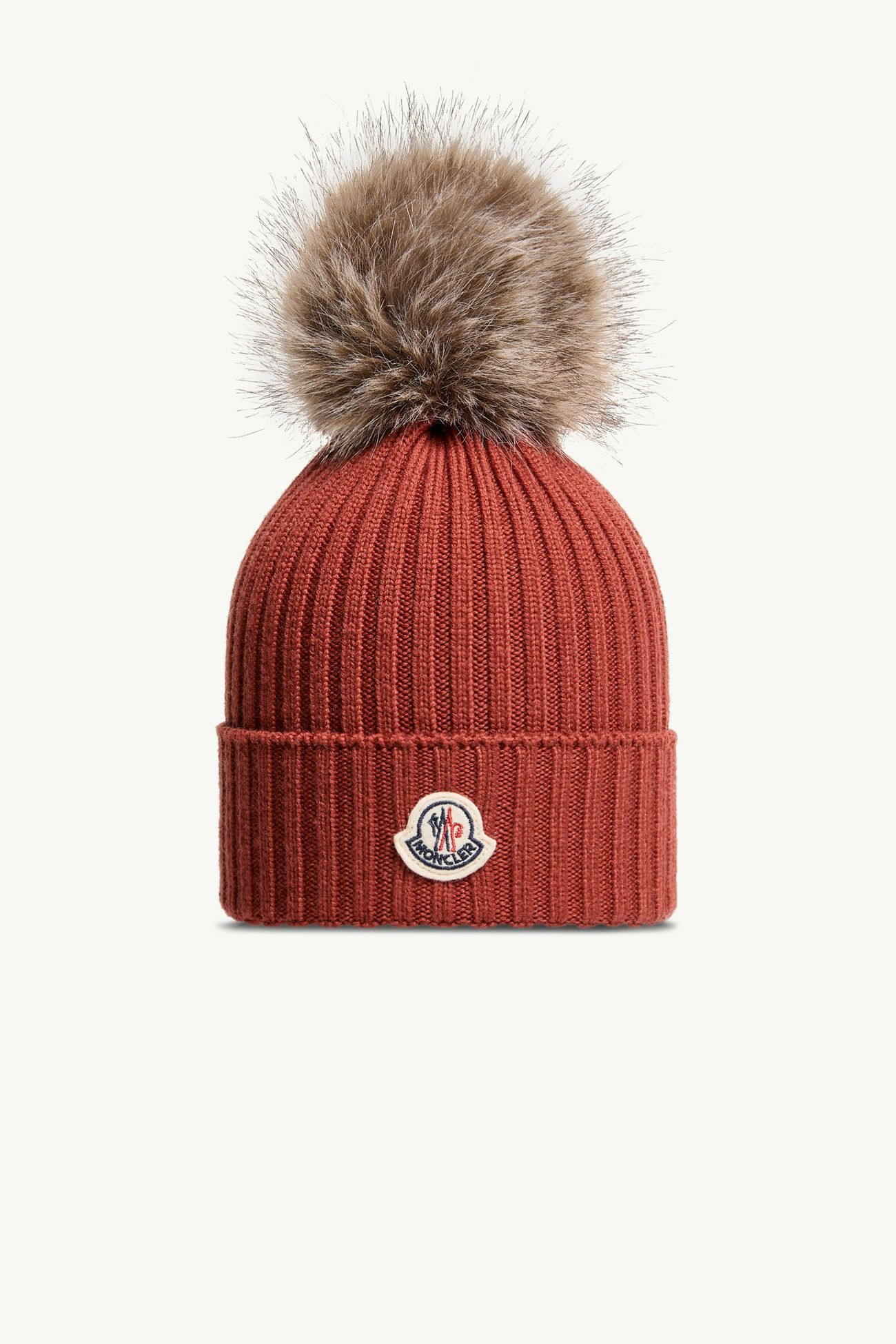 Berretto in lana merino Bambina Arancione Scuro Moncler 0
